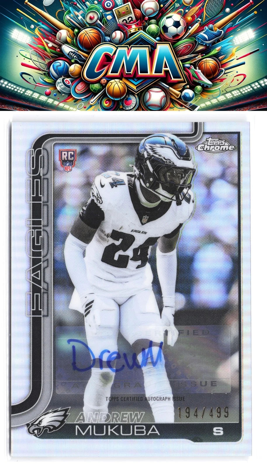 Andrew Mukuba 2025 Topps Chrome Football card