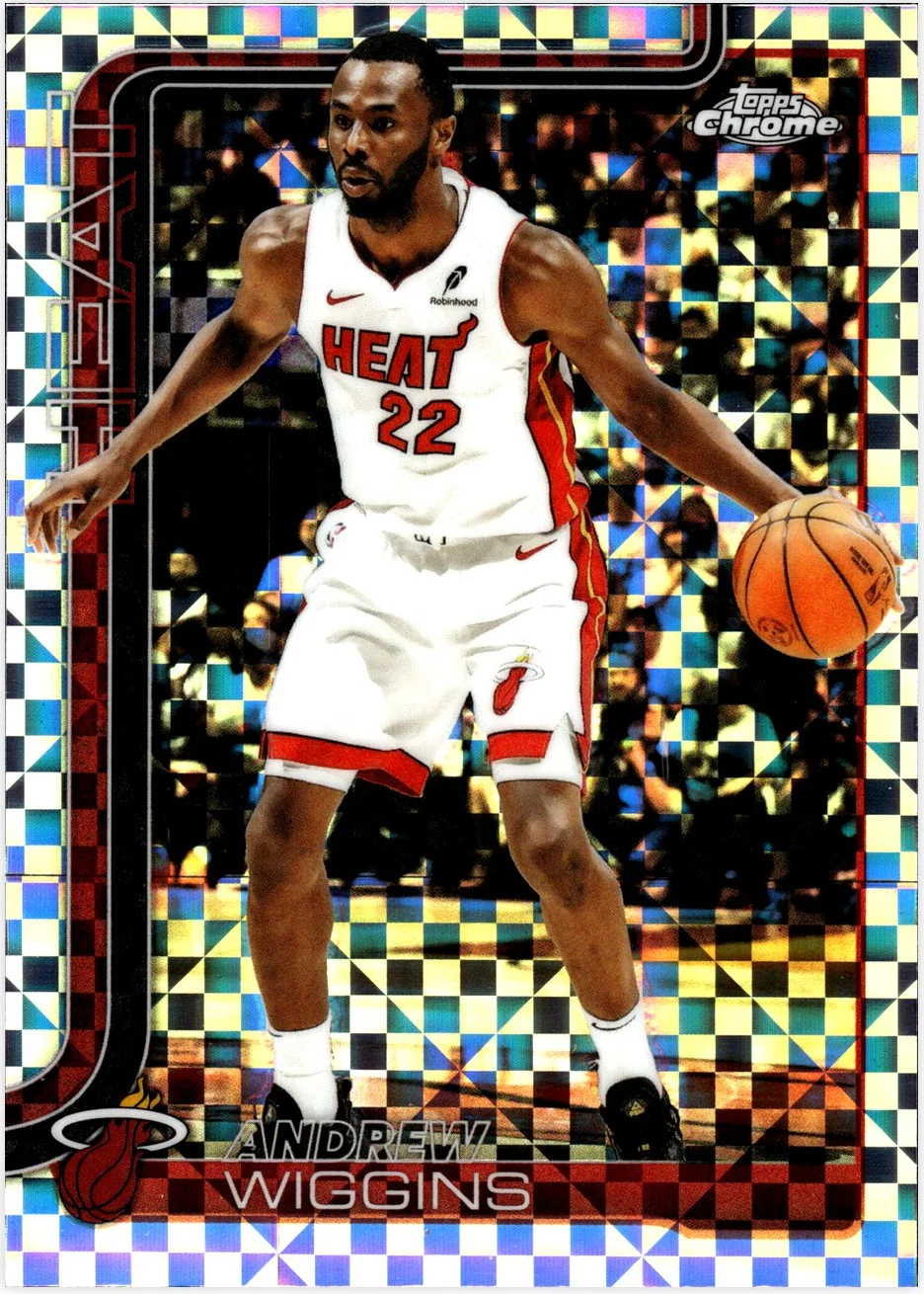 Andrew Wiggins 2025-26 Topps Chrome #180 X-Fractor basketball card - Front