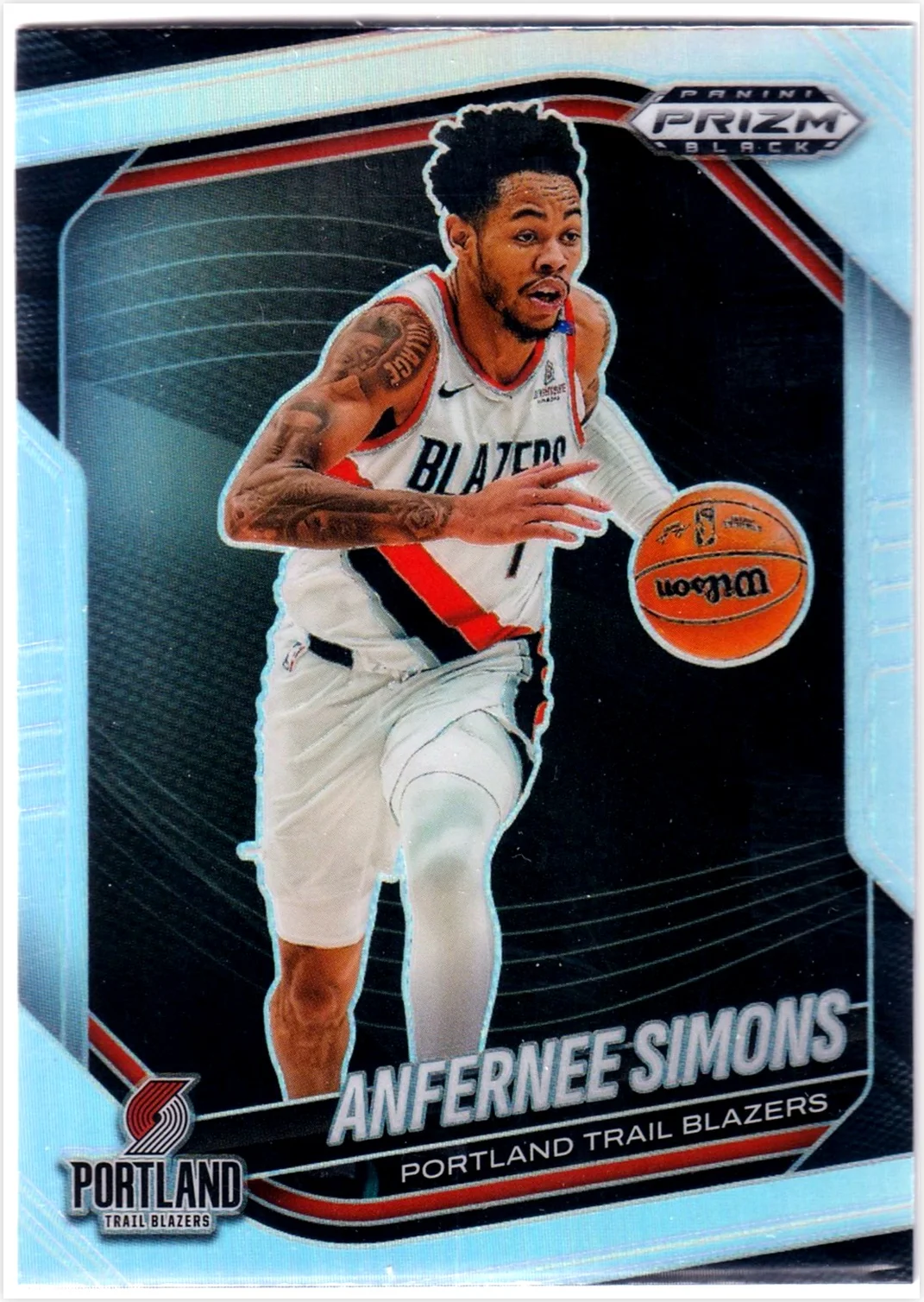 Anfernee Simons 2024-25 Panini Prizm Black #60 Silver basketball card - Front