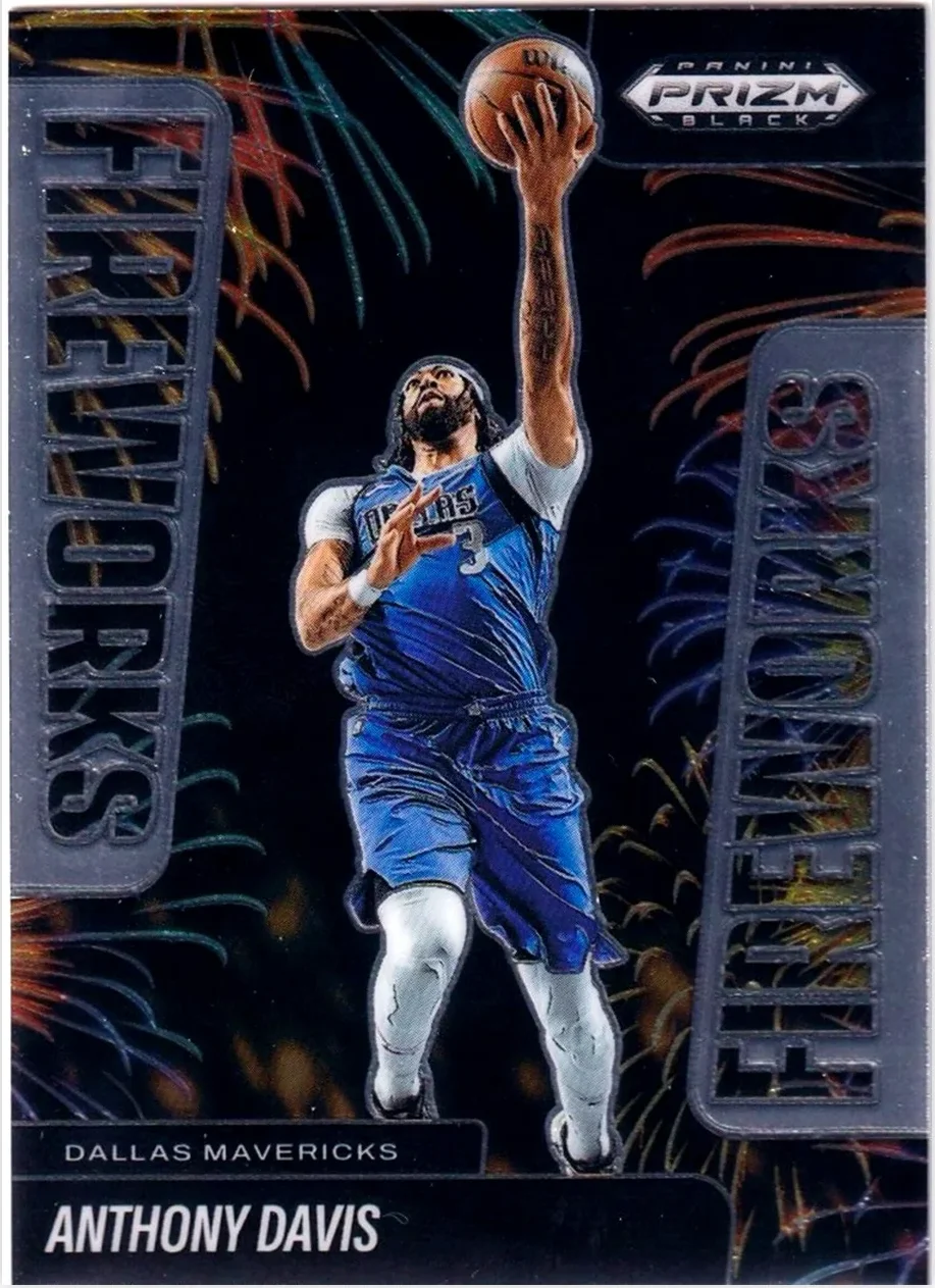 Anthony Davis 2024-25 Panini Prizm Black #15 Fireworks basketball card - Front