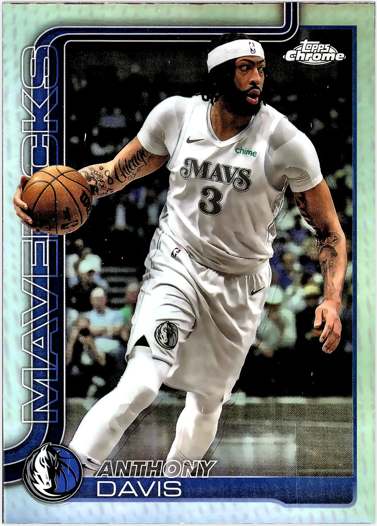 Anthony Davis 2025-26 Topps Chrome #96 Refractor basketball card - Front