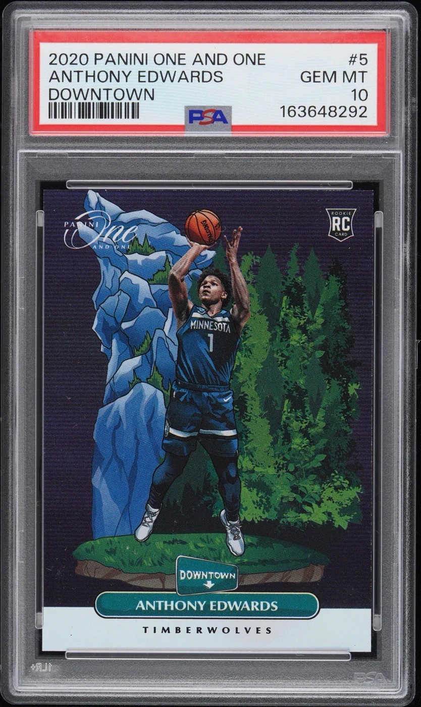 Anthony Edwards #5 2020-21 Panini One and One Basketball Downtown PSA 10 front