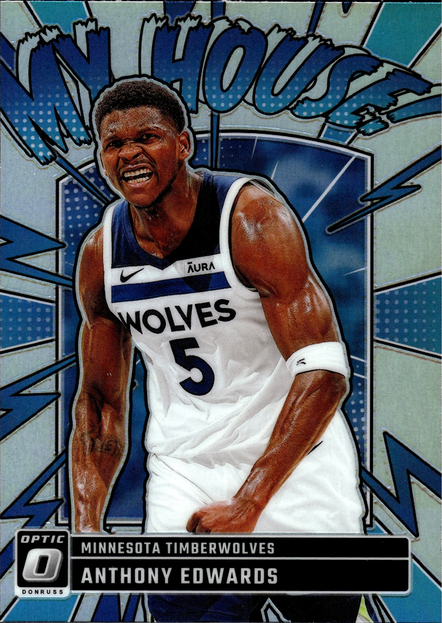 Anthony Edwards 2024-25 Donruss Optic #2 My House Holo basketball card - Front