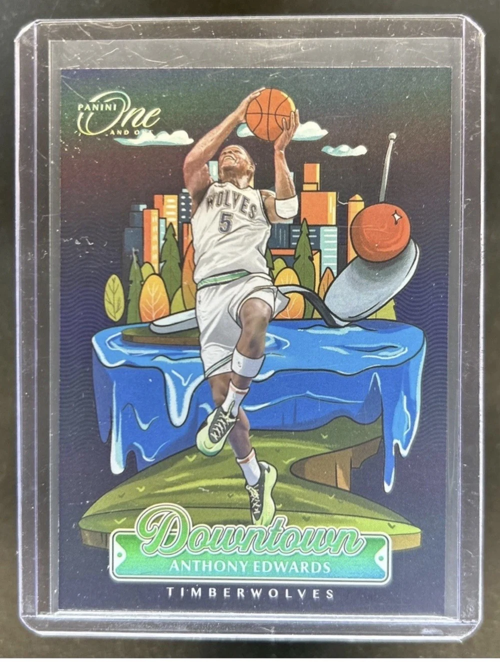 Anthony Edwards #5 2024-25 Panini One and One Basketball Downtown front