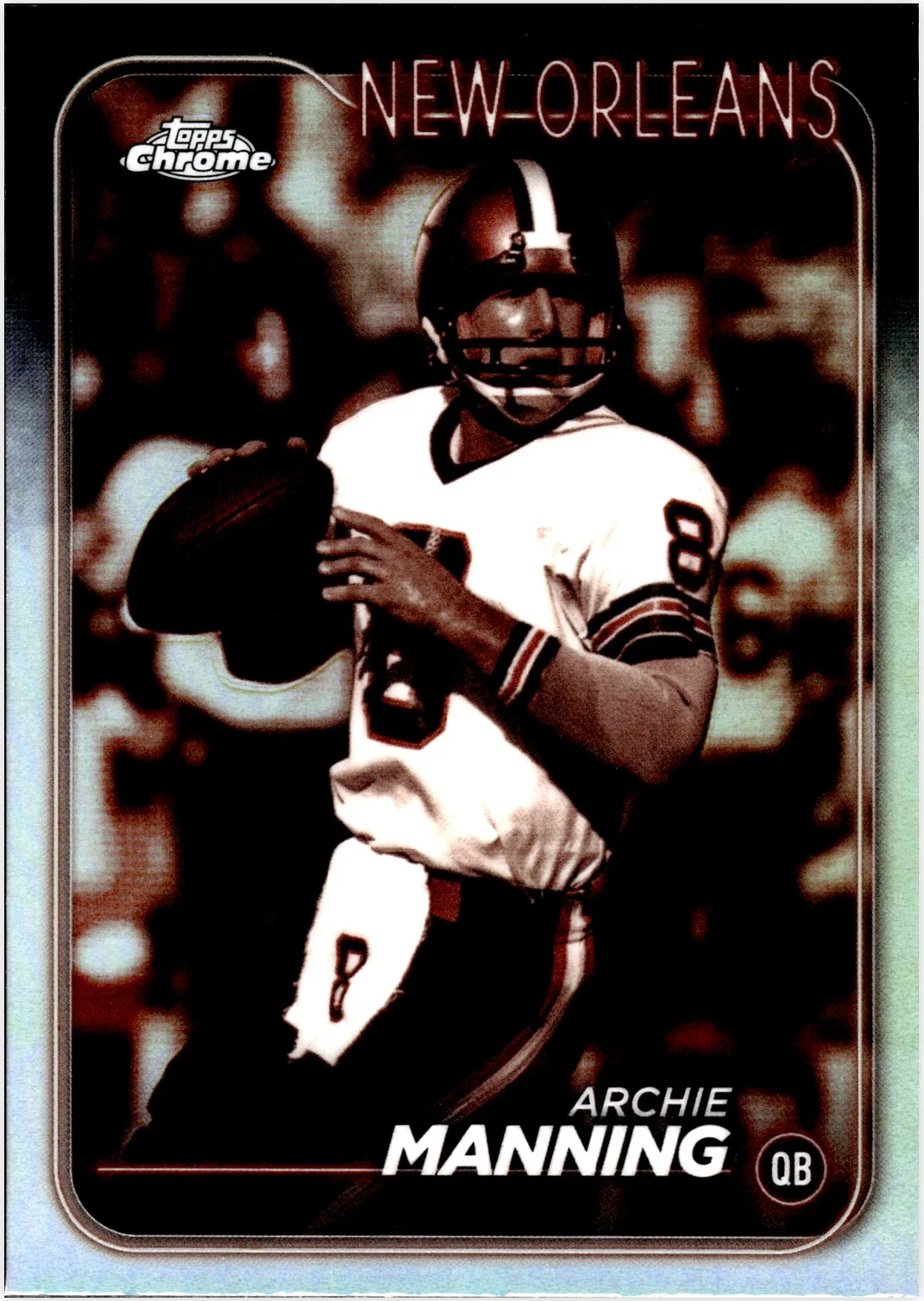 Archie Manning 2024 Topps Chrome #135 Negative Refractor football card - Front