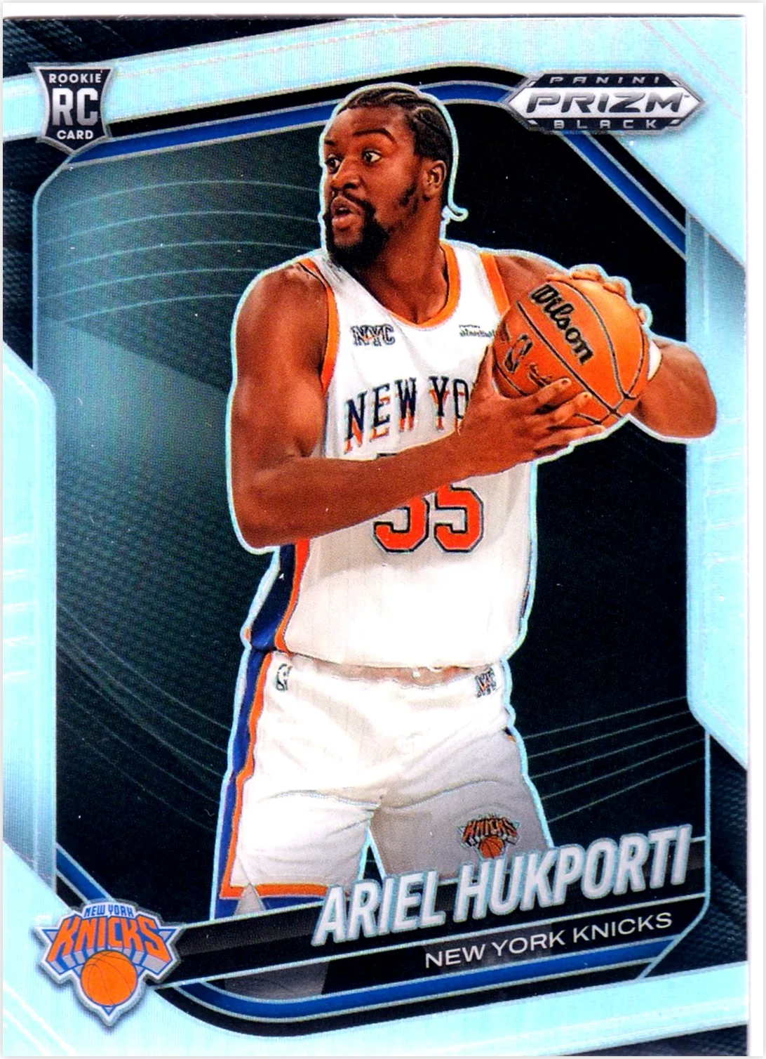 Ariel Hukporti 2024-25 Panini Prizm Black #244 Silver basketball card - Front