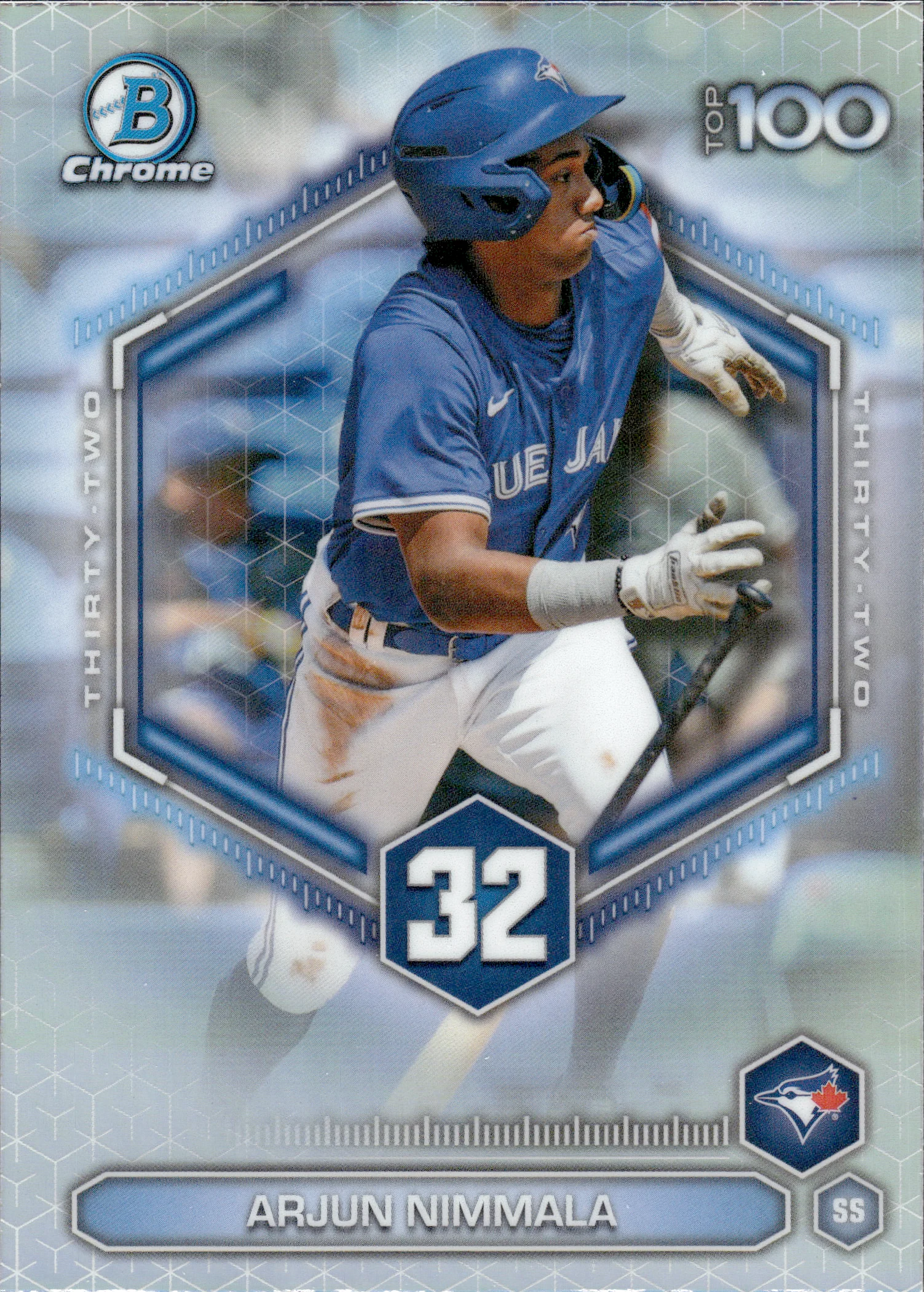 Arjun Nimmala #BTP-32 2026 Topps Bowman Chrome Baseball Top 100 baseball card - Front