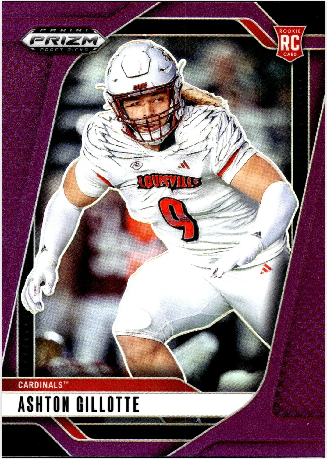 Ashton Gillotte Rookie Card 2025 Panini Prizm Draft Picks #48 Prizms Purple football rookie card - Front