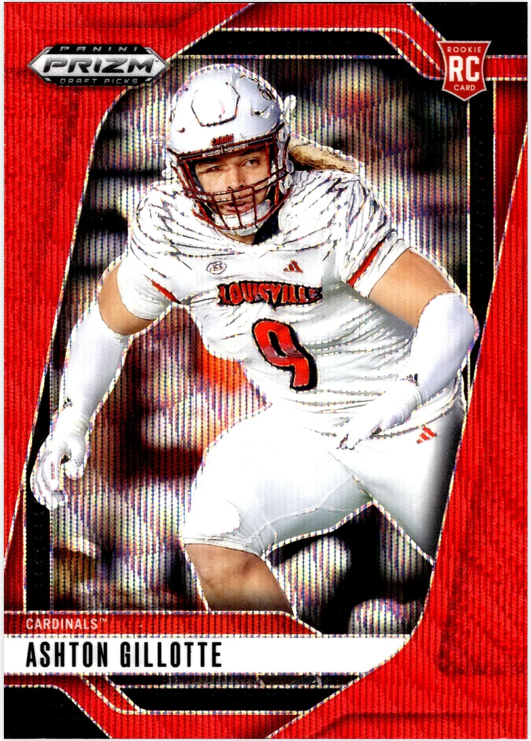 Ashton Gillotte Rookie Card 2025 Panini Prizm Draft Picks #48 Prizms Ruby Wave football rookie card - Front