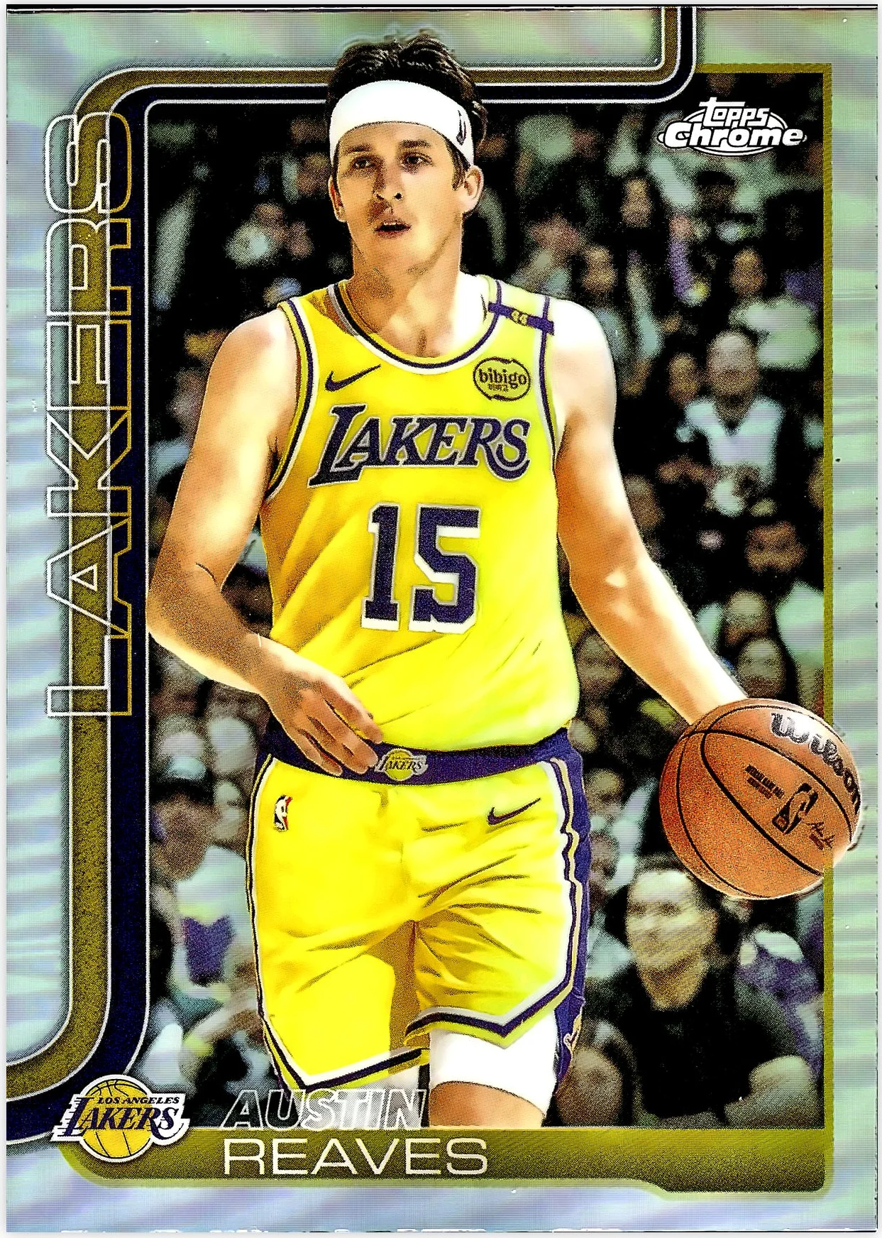 Austin Reaves 2025-26 Topps Chrome #126 Refractor basketball card - Front