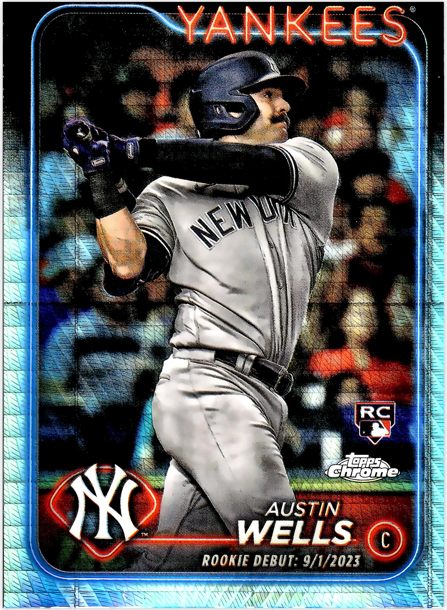 Austin Wells 2024 Topps Chrome Update #USC197 Refractors baseball card - Front