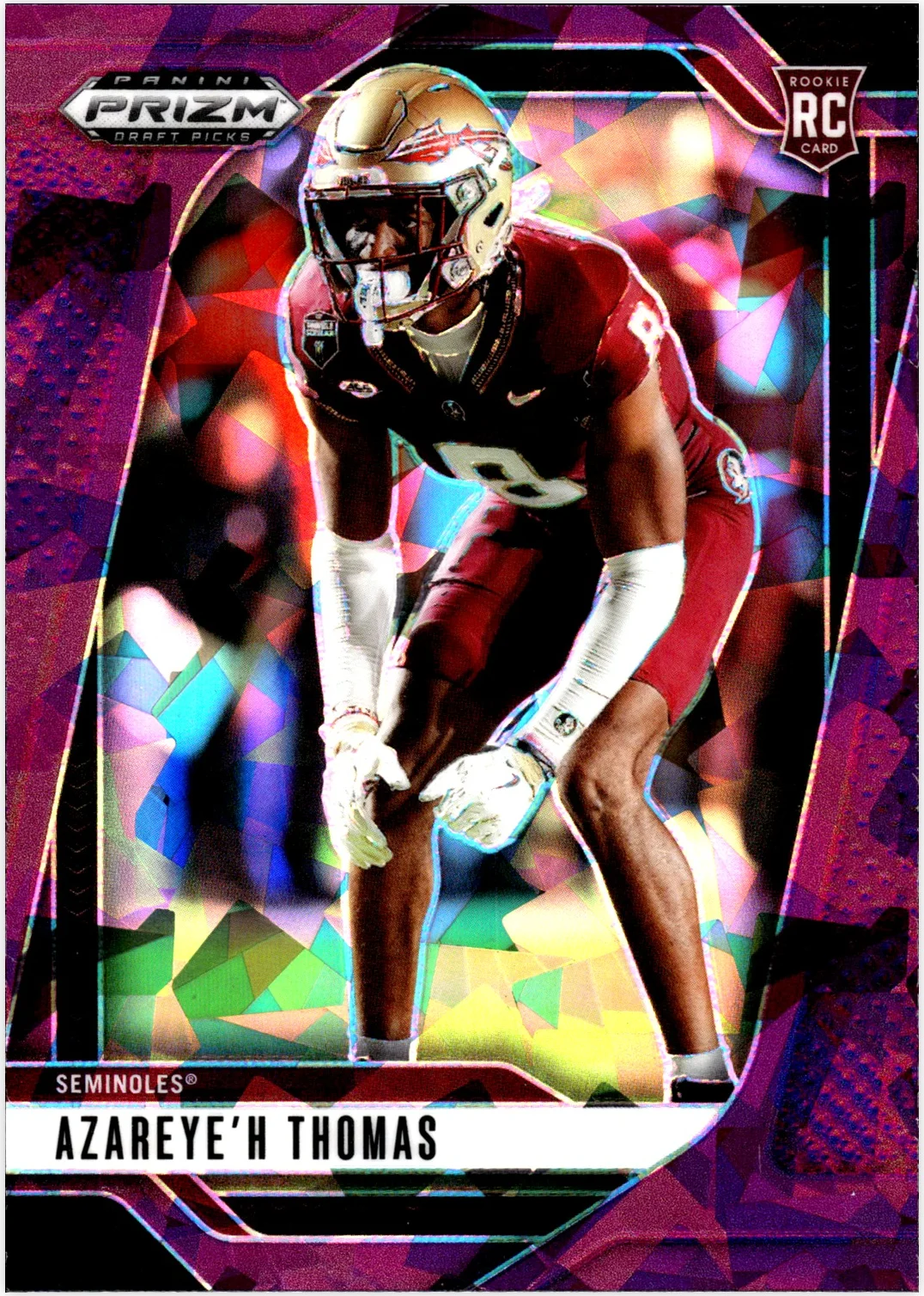 Azareye'h Thomas Rookie Card 2025 Panini Prizm Draft Picks #7 Prizms Purple Ice football rookie card - Front