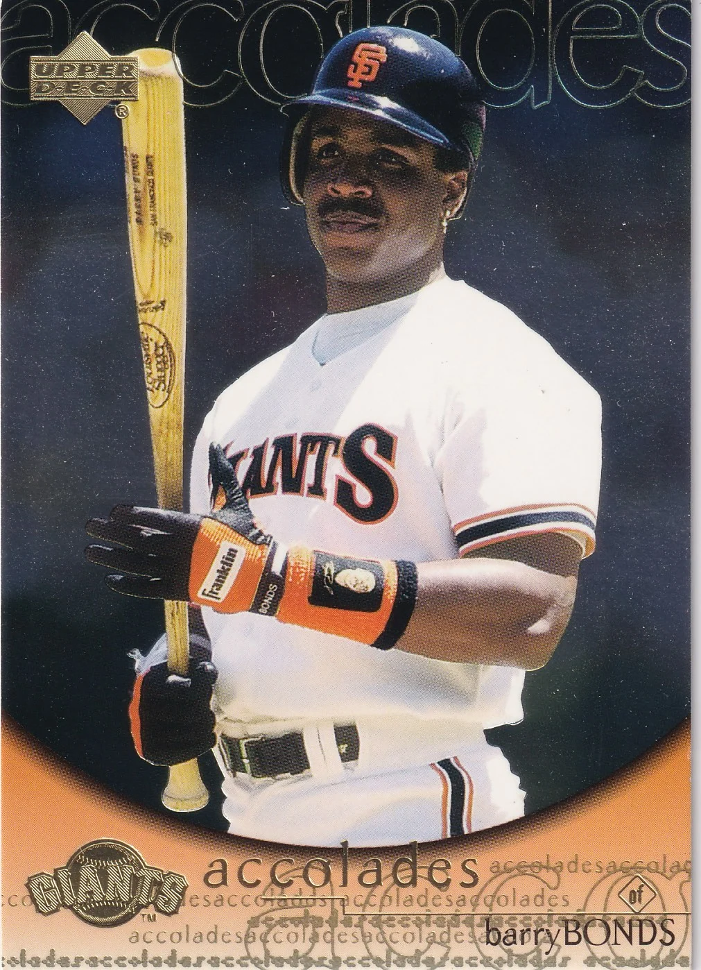 Barry Bonds 2000 Upper Deck Hitter's Club #A7 Accolades baseball card - Front