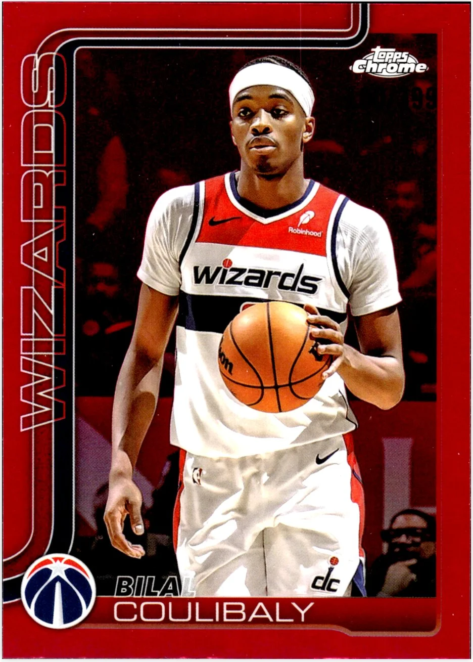 Bilal Coulibaly 2025-26 Topps Chrome #208 Magenta Refractor basketball card - Front