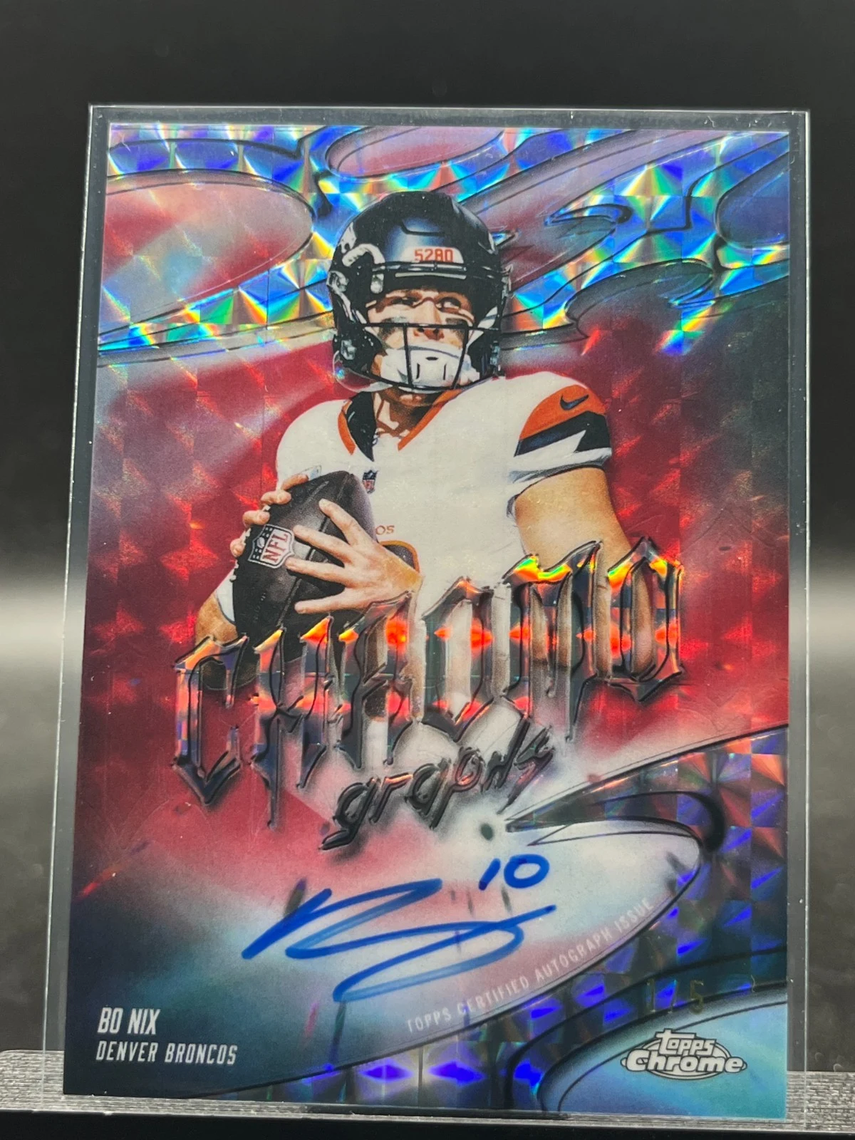 Bo Nix 2025 Topps Chrome Football card
