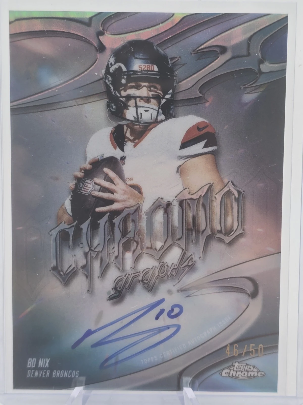 Bo Nix 2025 Topps Chrome Football card