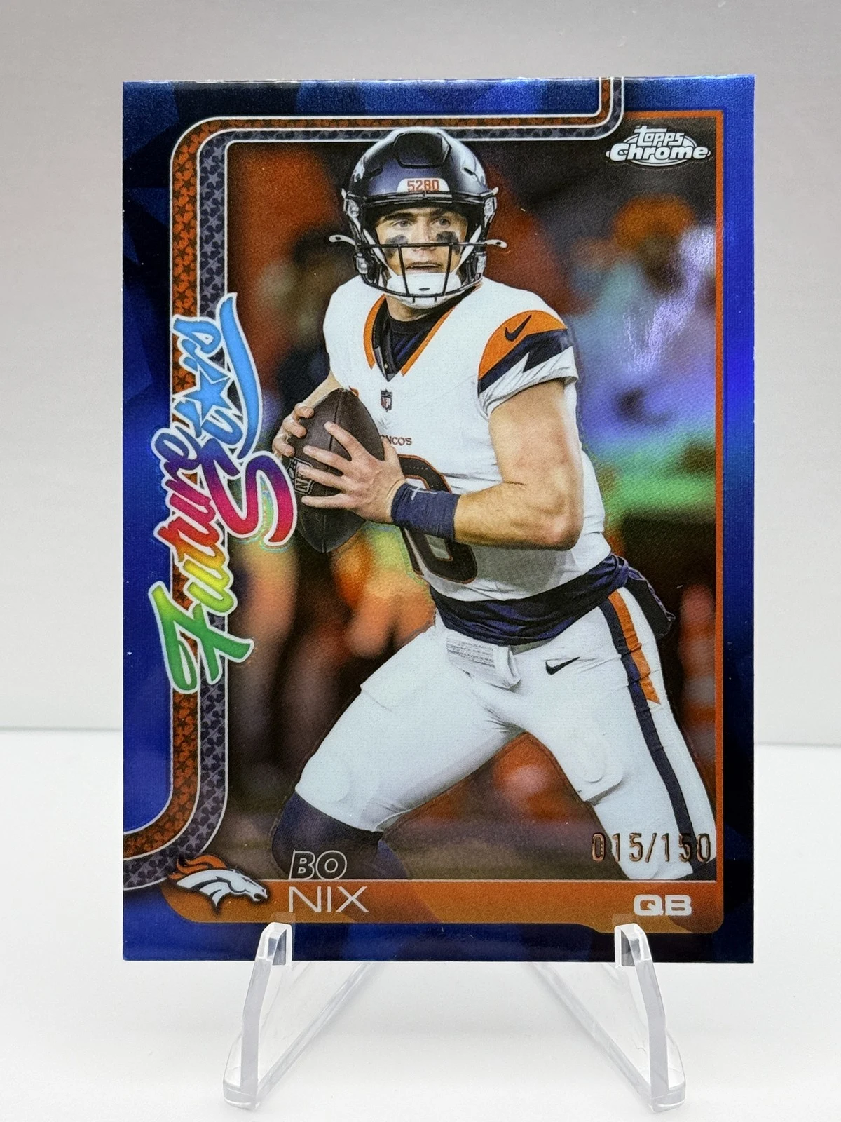 Bo Nix 2025 Topps Chrome Football card