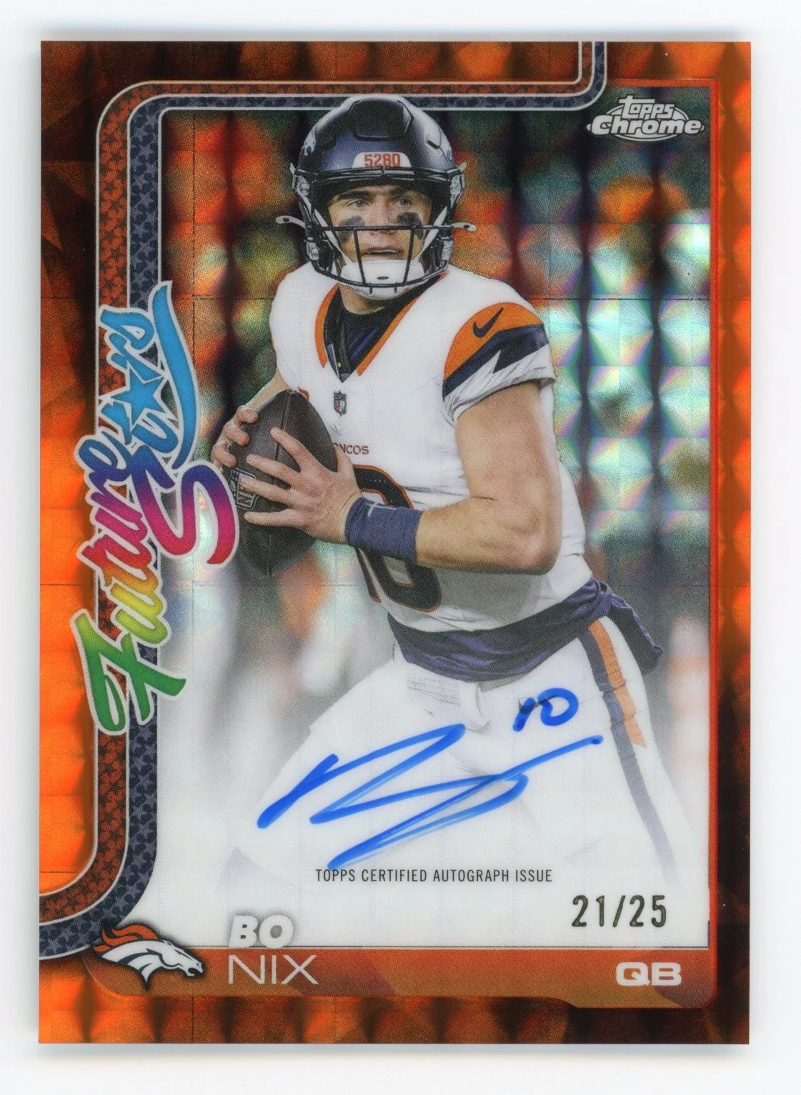 Bo Nix 2025 Topps Chrome Football card