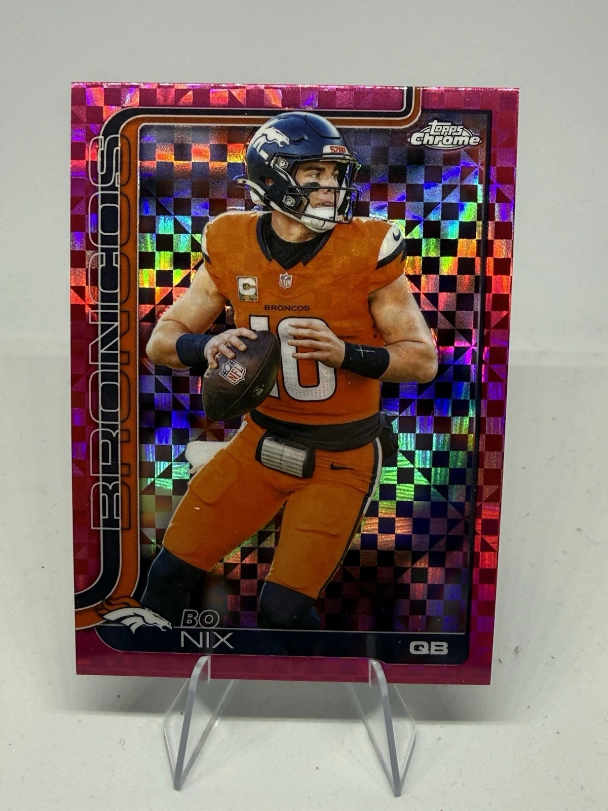 Bo Nix 2025 Topps Chrome Football card