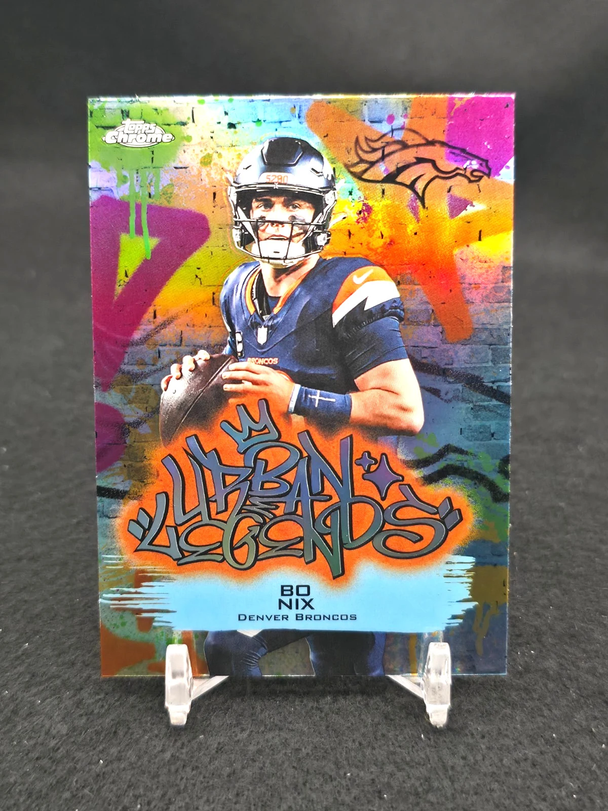 Bo Nix 2025 Topps Chrome Football card