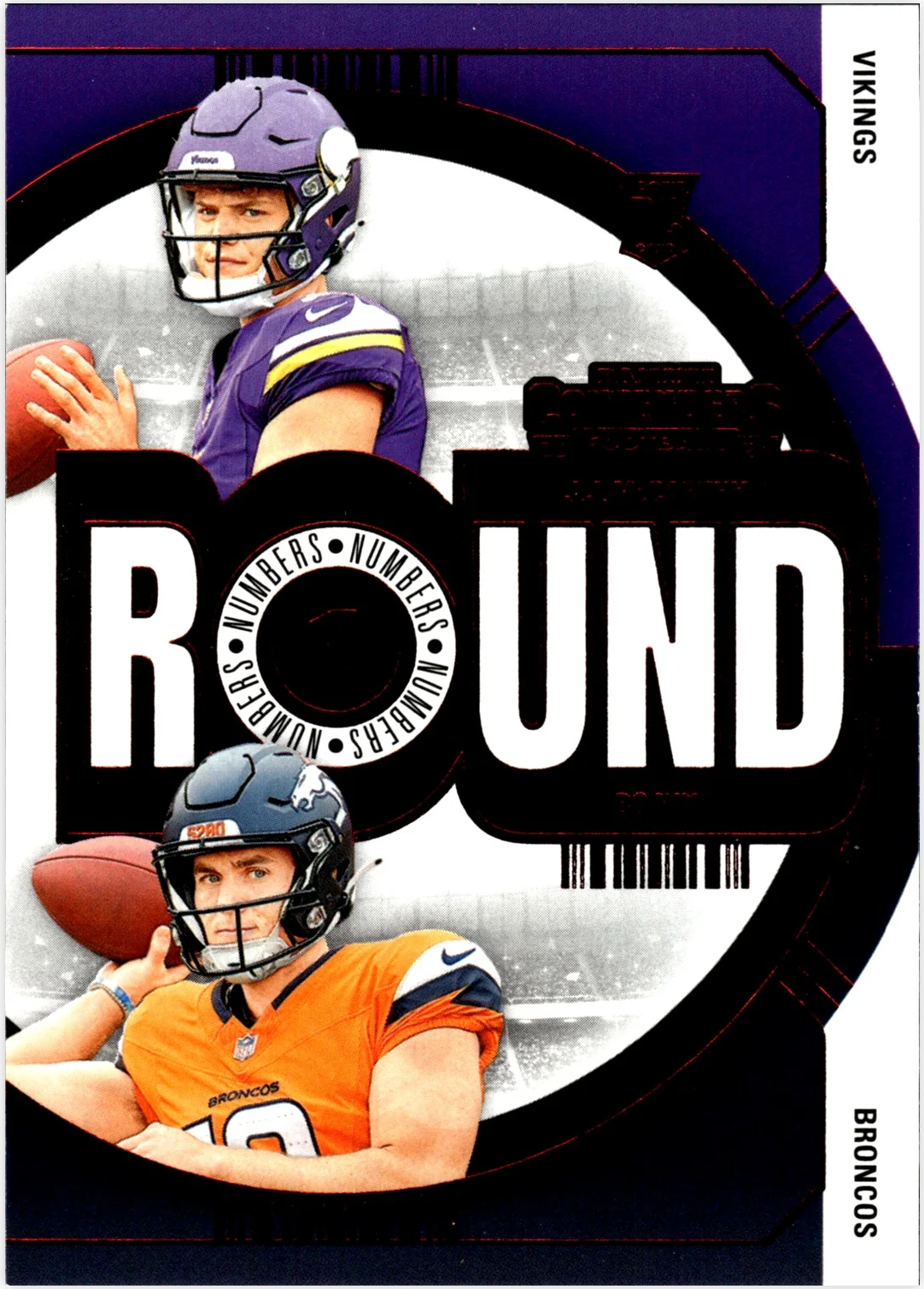 Bo Nix / J.J. McCarthy 2024 Panini Contenders #4 Round Numbers football card - Front