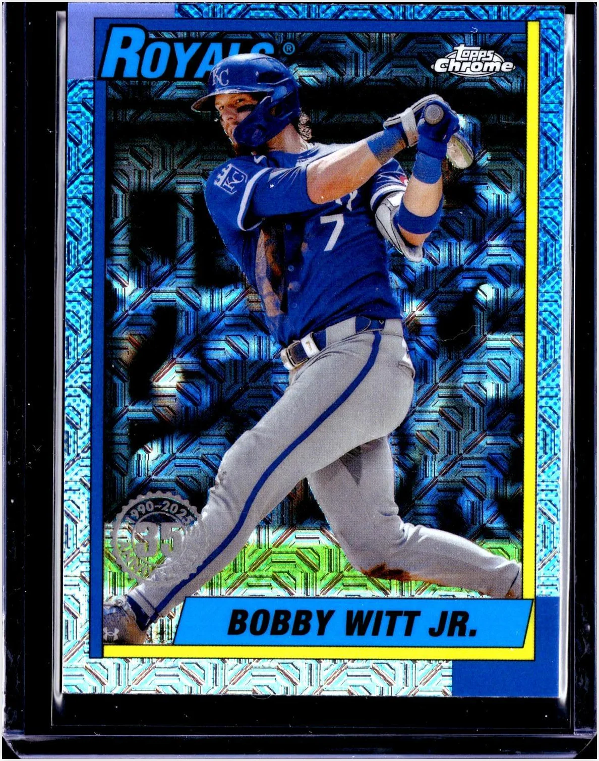 Bobby Witt Jr. 2025 Topps #T90C-56 1990 Topps Baseball 35th Anniversary Chrome (Series One) baseball card - Front