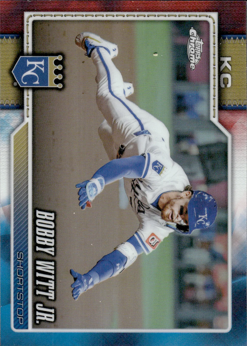 Bobby Witt Jr. #12 Red White & Blue Refractor 2026 Topps Chrome Baseball baseball card - Front