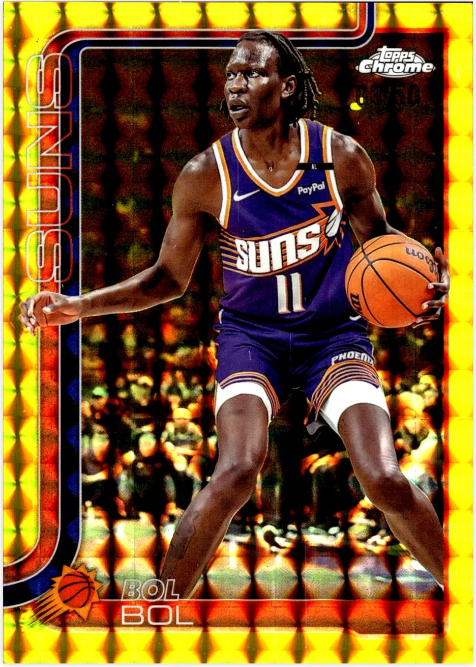 Bol Bol 2025-26 Topps Chrome #164 Gold Geometric Refractor basketball card - Front