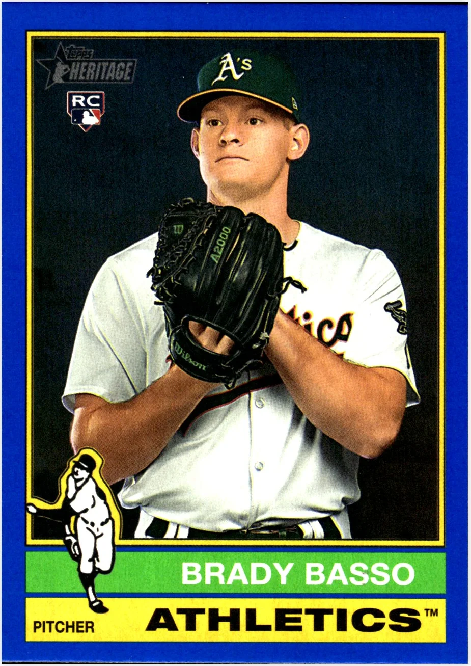 Brady Basso Rookie Card 2025 Topps Heritage #616 Dark Blue Border baseball rookie card - Front