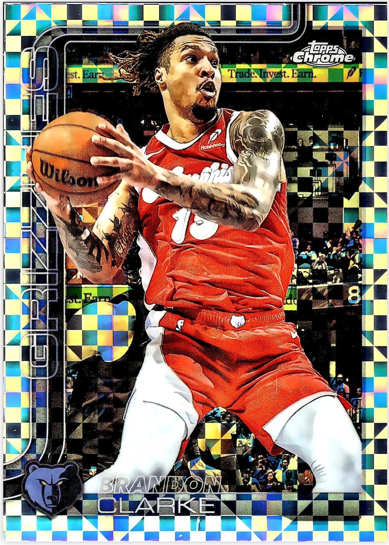 Brandon Clarke 2025-26 Topps Chrome #133 X-Fractor basketball card - Front