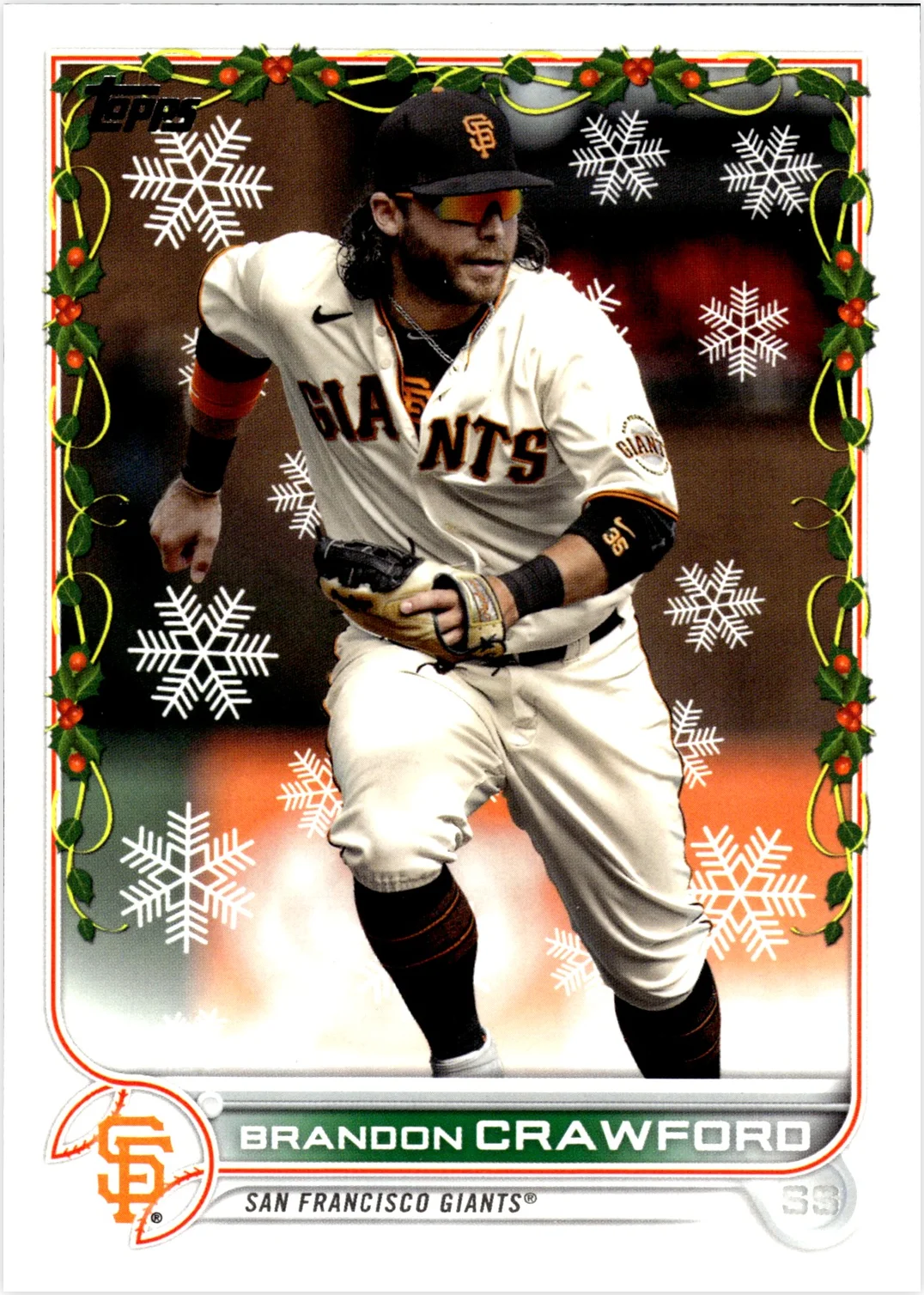 Brandon Crawford 2022 Topps Holiday #HW35 baseball card - Front