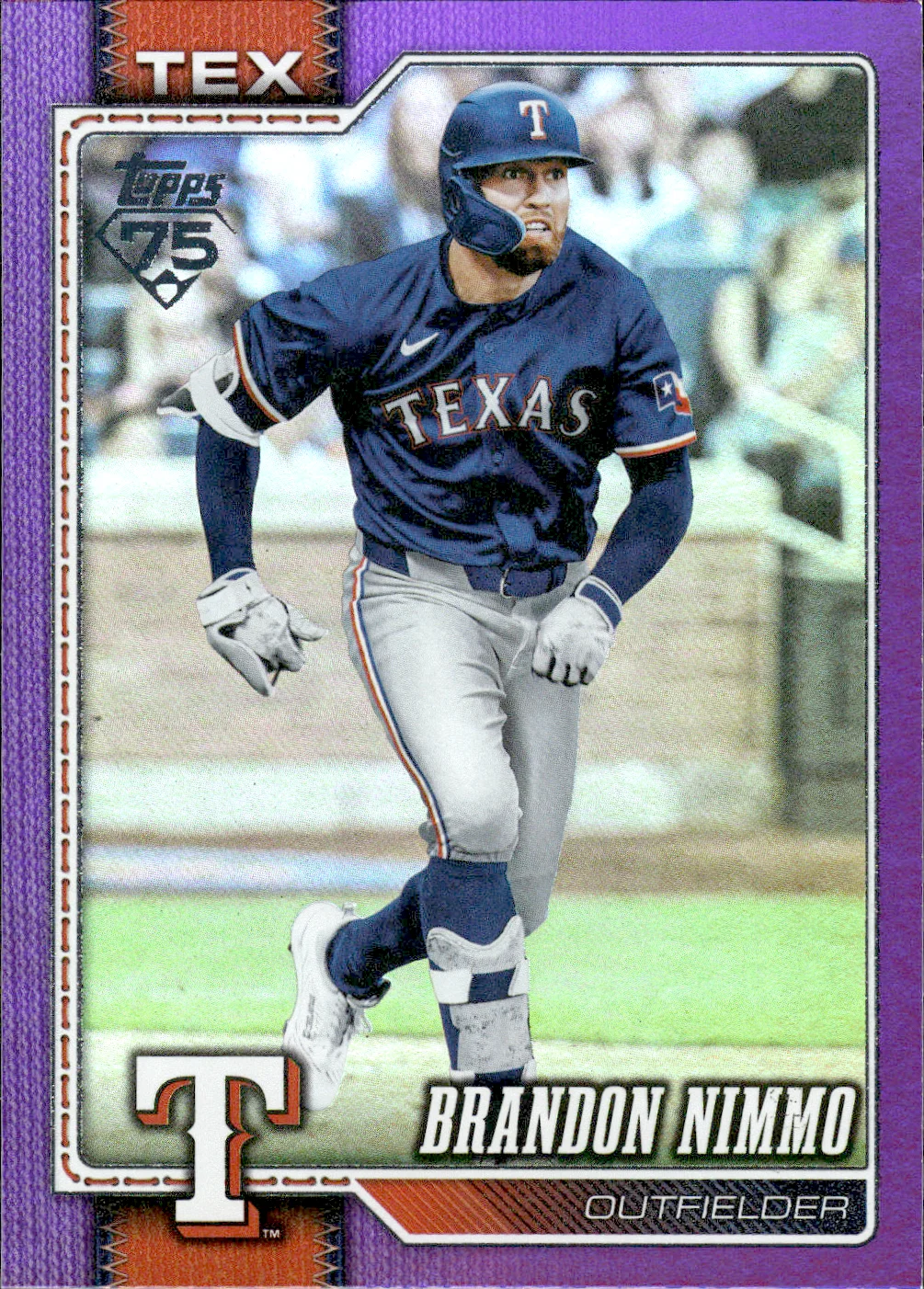Brandon Nimmo #470 Purple Rainbow Foil /250 2026 Topps Series 2 Baseball baseball card - Front