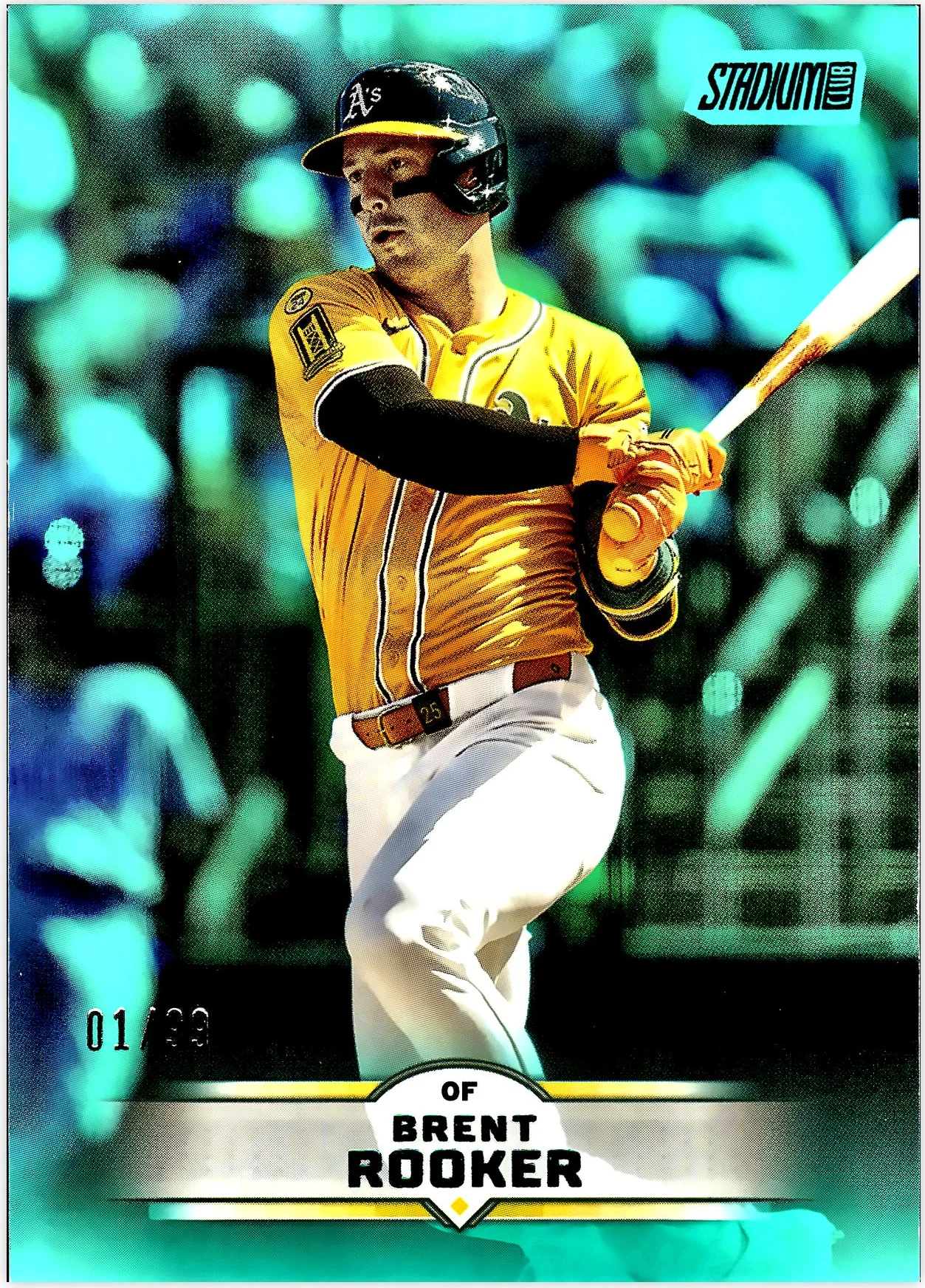Brent Rooker 2025 Stadium Club #14 Turquoise Foil baseball card - Front