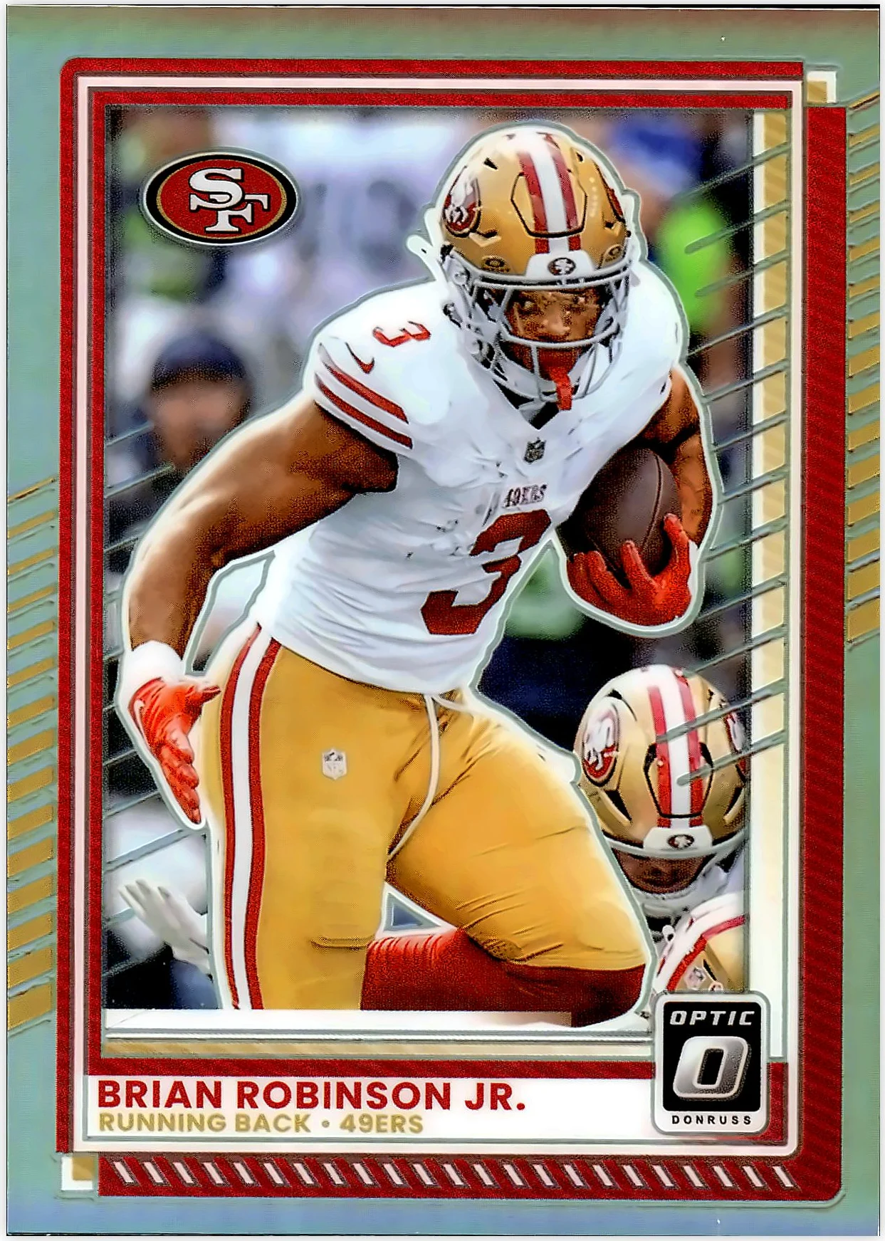 Brian Robinson Jr. 2025 Donruss Optic #25 Holo football card - Front