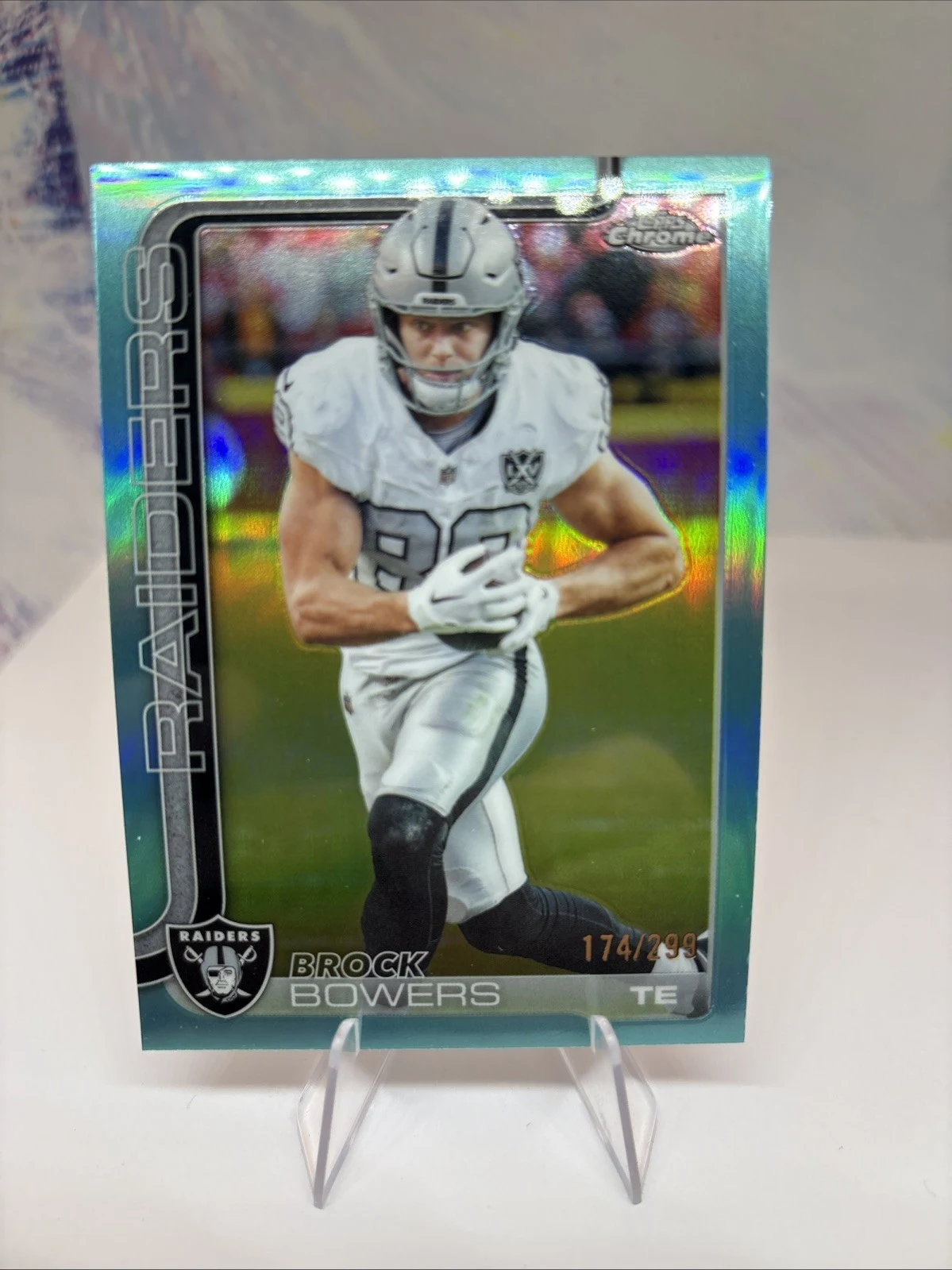 Brock Bowers 2025 Topps Chrome Football card