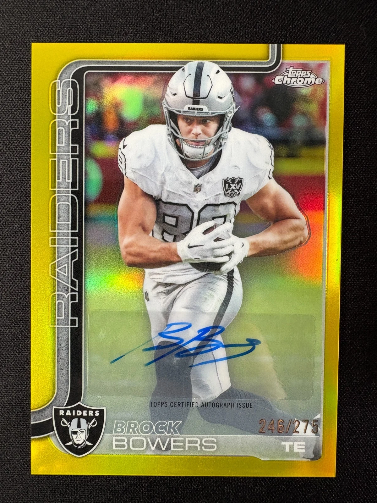 Brock Bowers 2025 Topps Chrome Football card