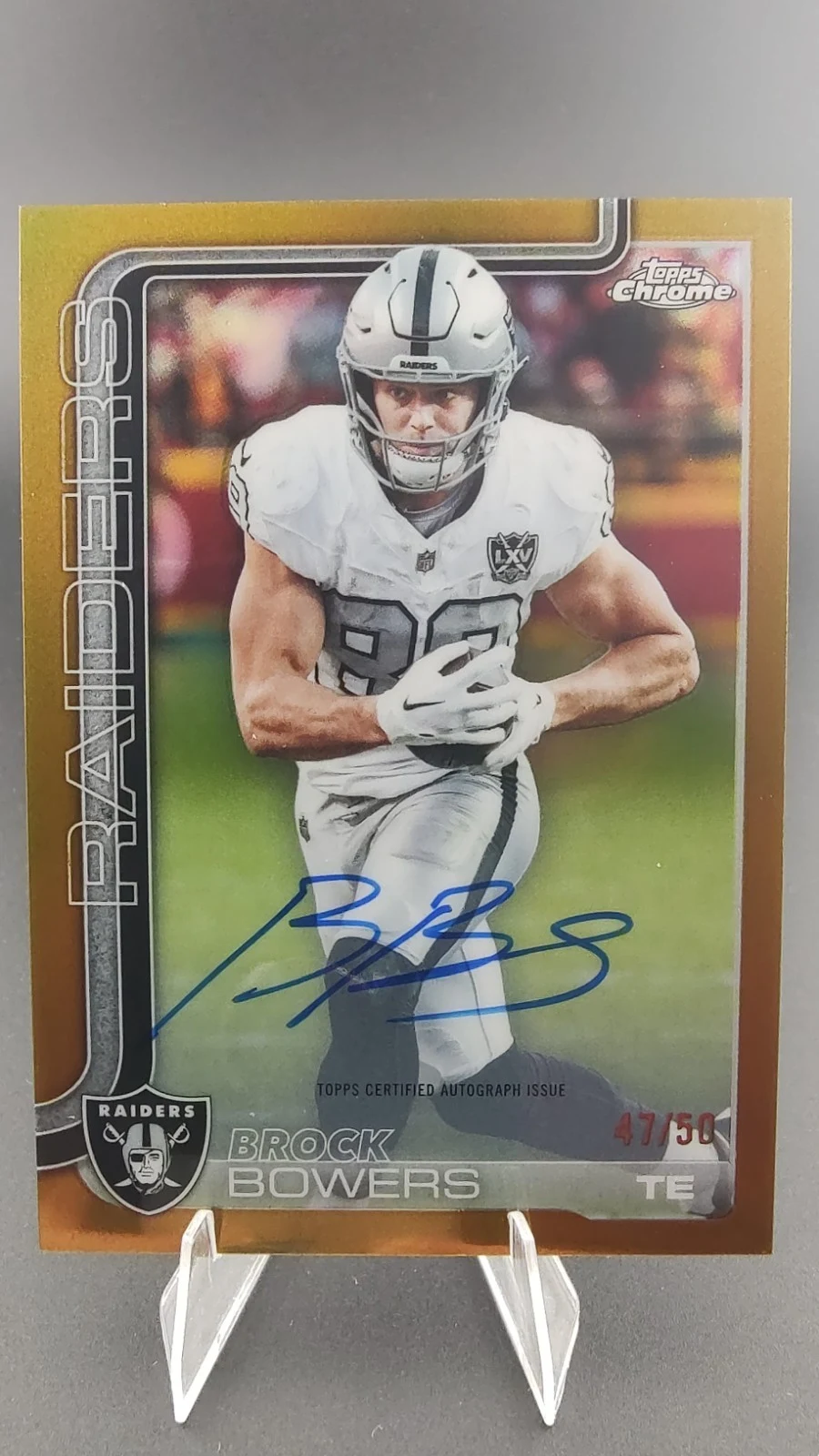 Brock Bowers 2025 Topps Chrome Football card