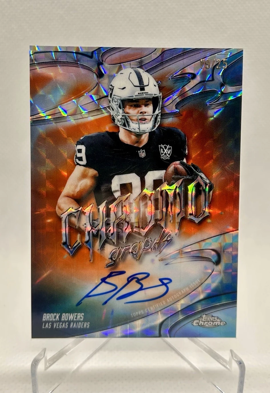 Brock Bowers 2025 Topps Chrome Football card