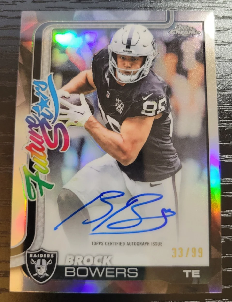 Brock Bowers 2025 Topps Chrome Football card
