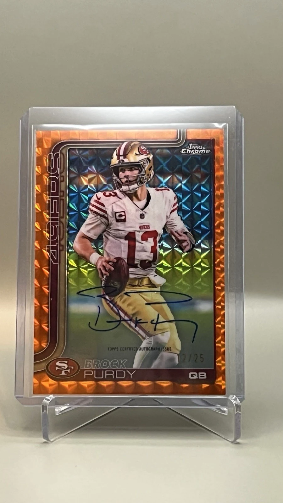 Brock Purdy 2025 Topps Chrome Football card