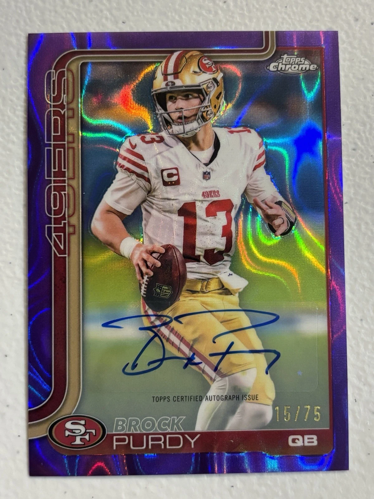 Brock Purdy 2025 Topps Chrome Football card