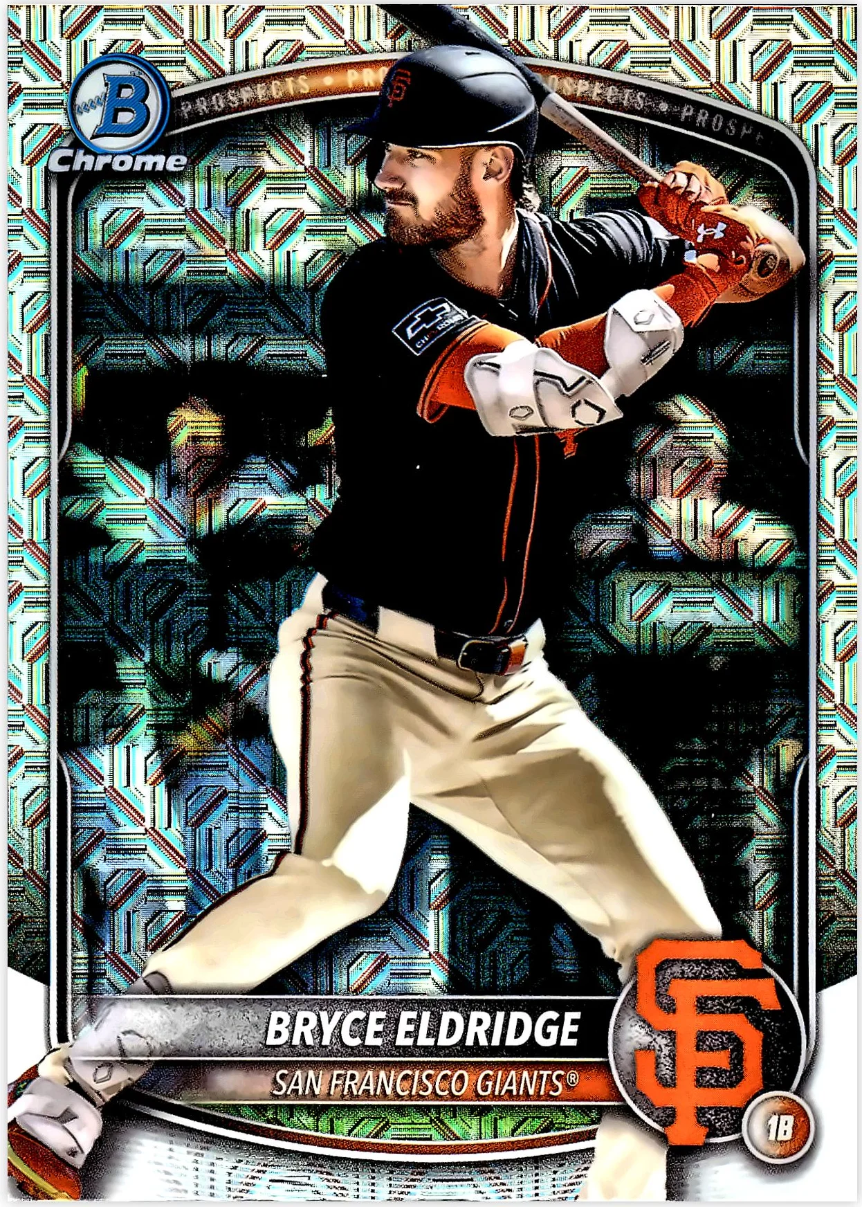 Bryce Eldridge 2025 Bowman Chrome #BCP-180 Prospects Mojo baseball card - Front