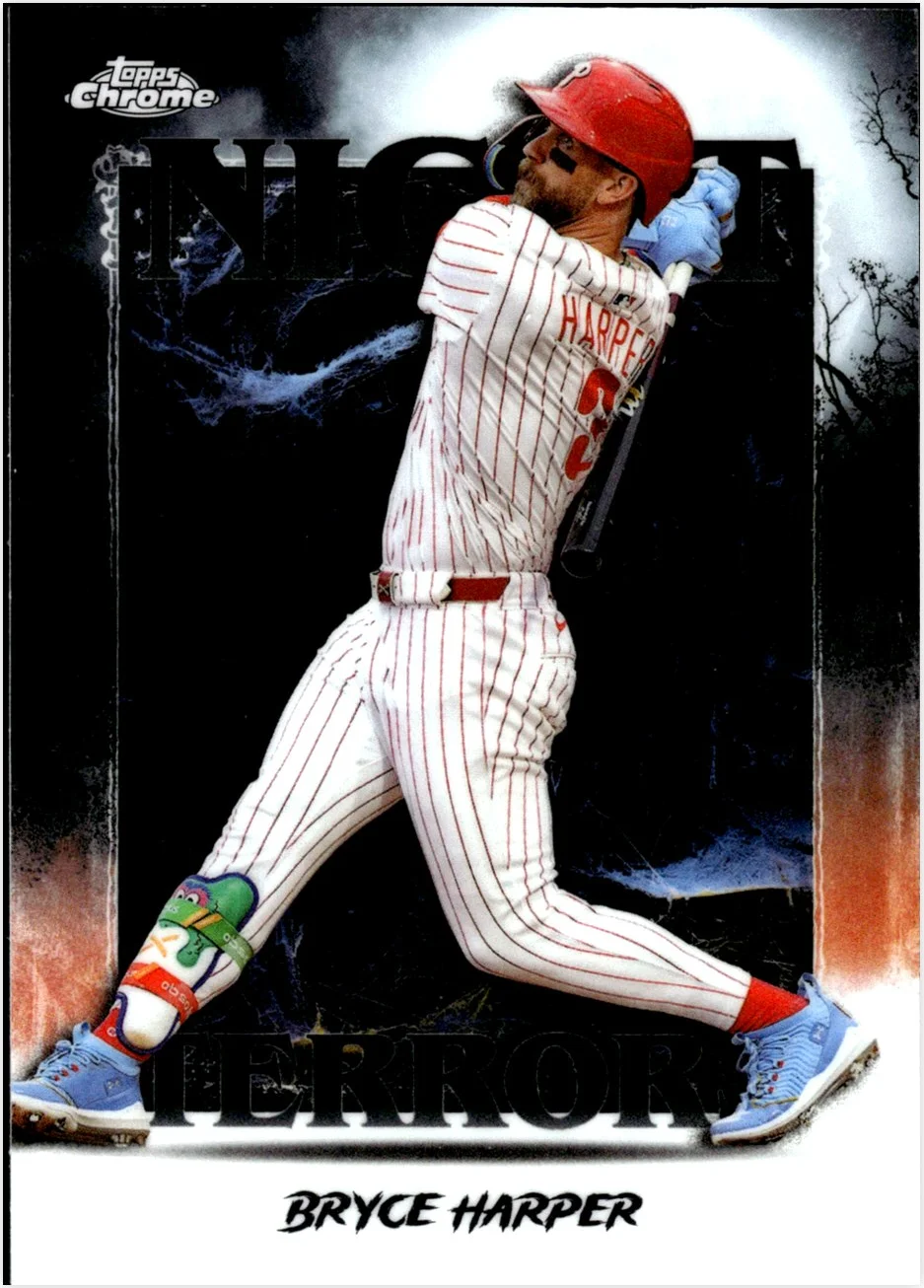 Bryce Harper 2025 Topps Chrome Update #NT-12 Night Terrors baseball card - Front