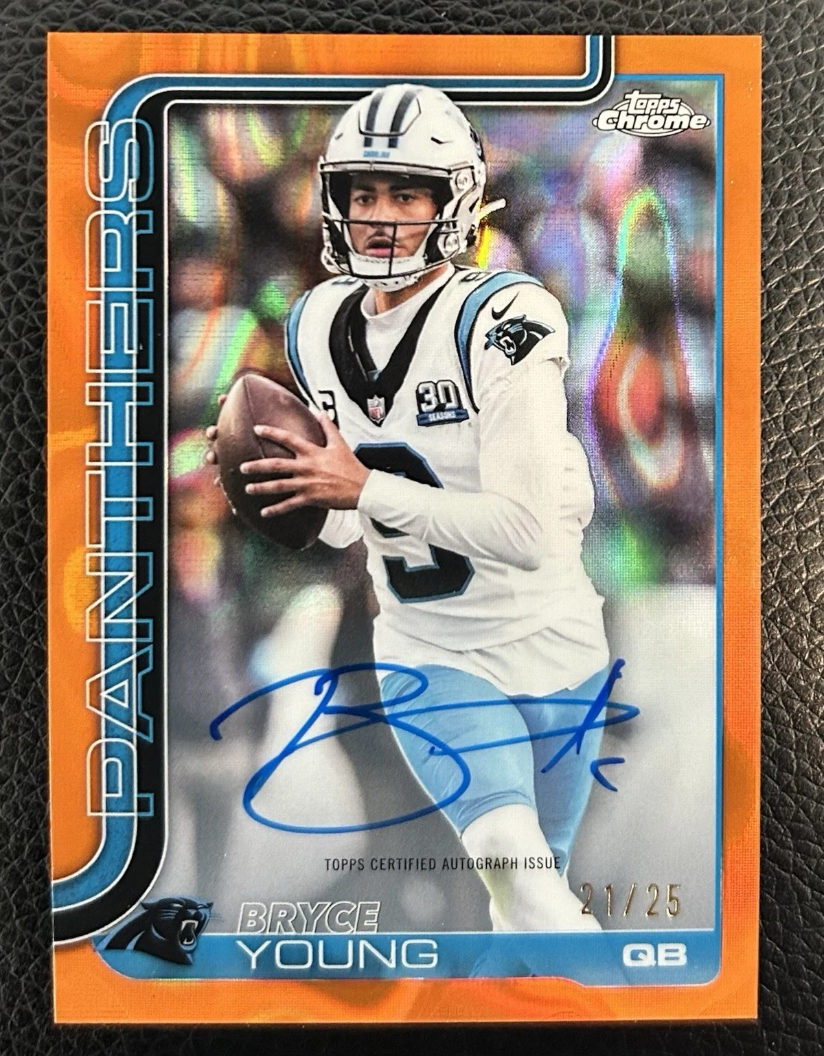 Bryce Young 2025 Topps Chrome Football card