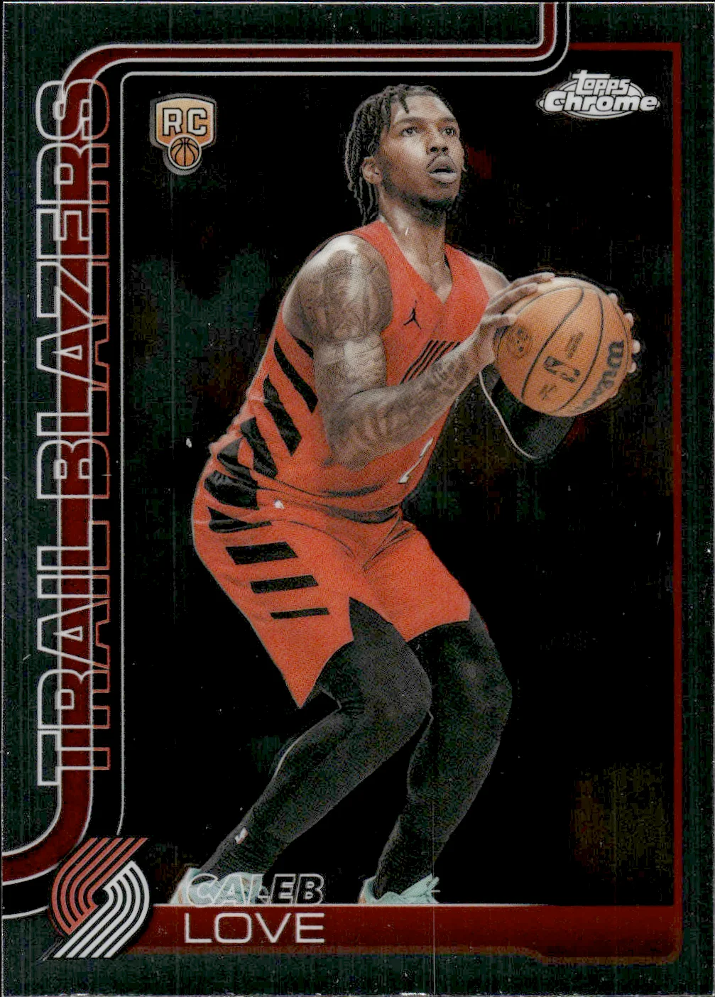 Caleb Love #198 Rookie Card 2025 Topps Chrome Update Basketball basketball rookie card - Front