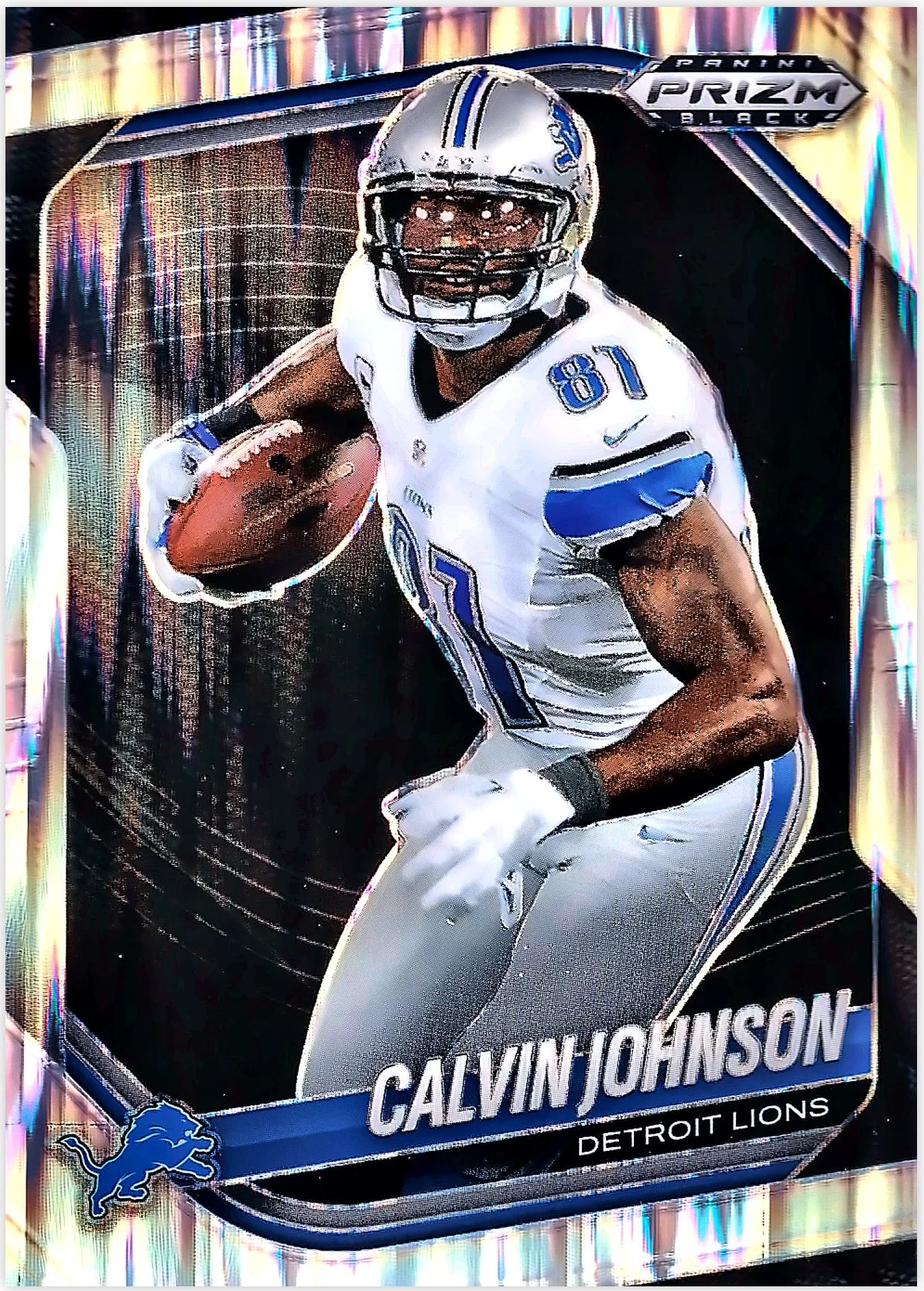 Calvin Johnson 2025 Panini Prizm Black #56 Prizms Skewed football card - Front