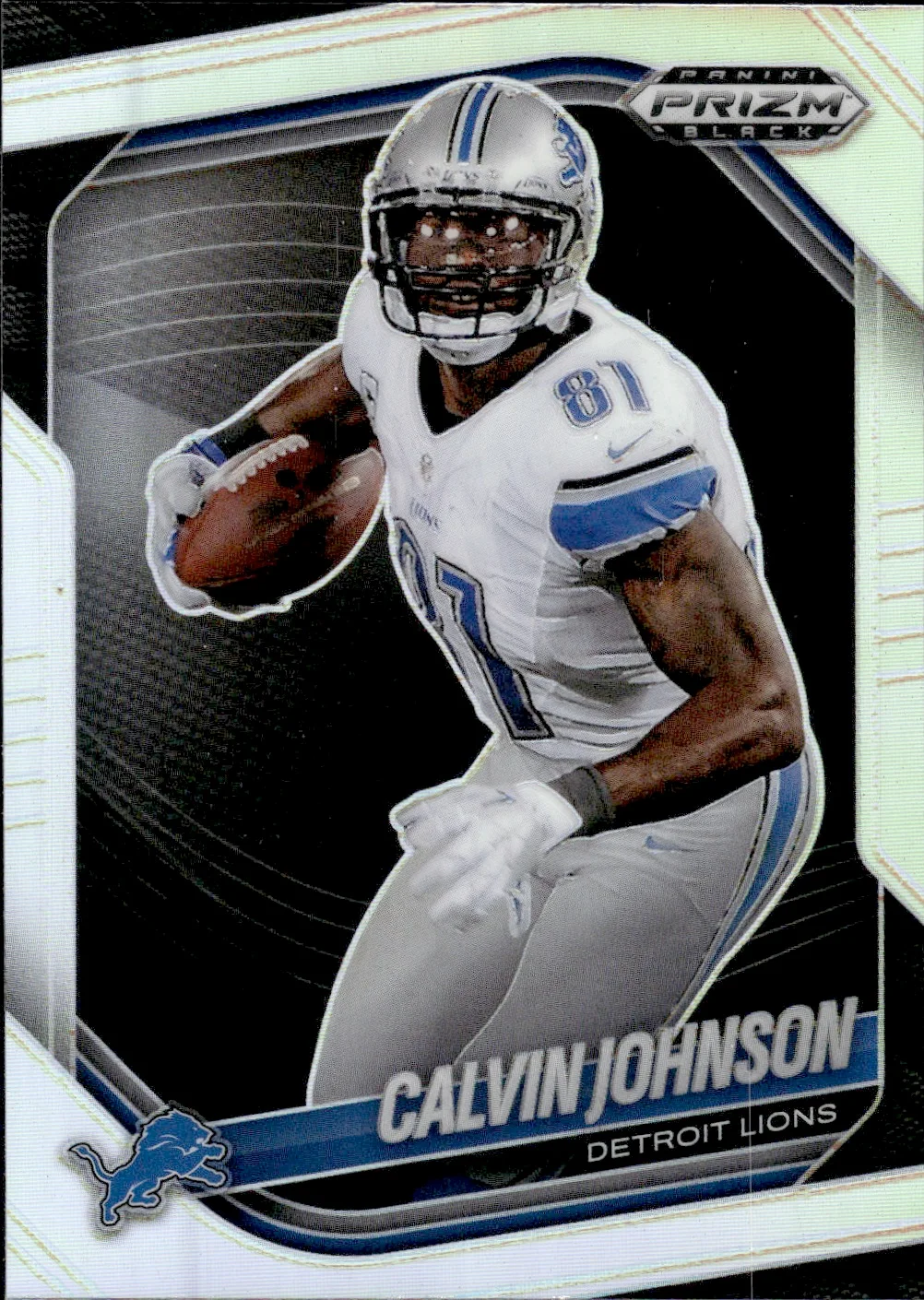 Calvin Johnson #56 Silver Prizm 2025 Panini Prizm Black Football football card - Front