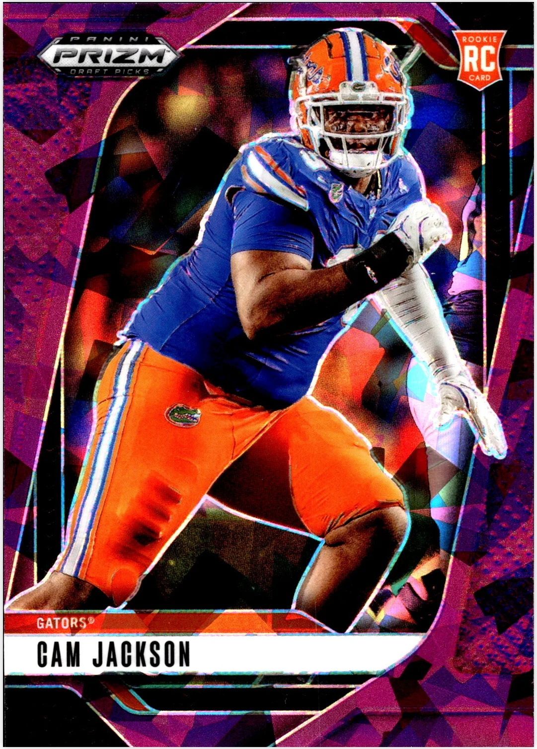 Cam Jackson Rookie Card 2025 Panini Prizm Draft Picks #26 Prizms Purple Ice football rookie card - Front