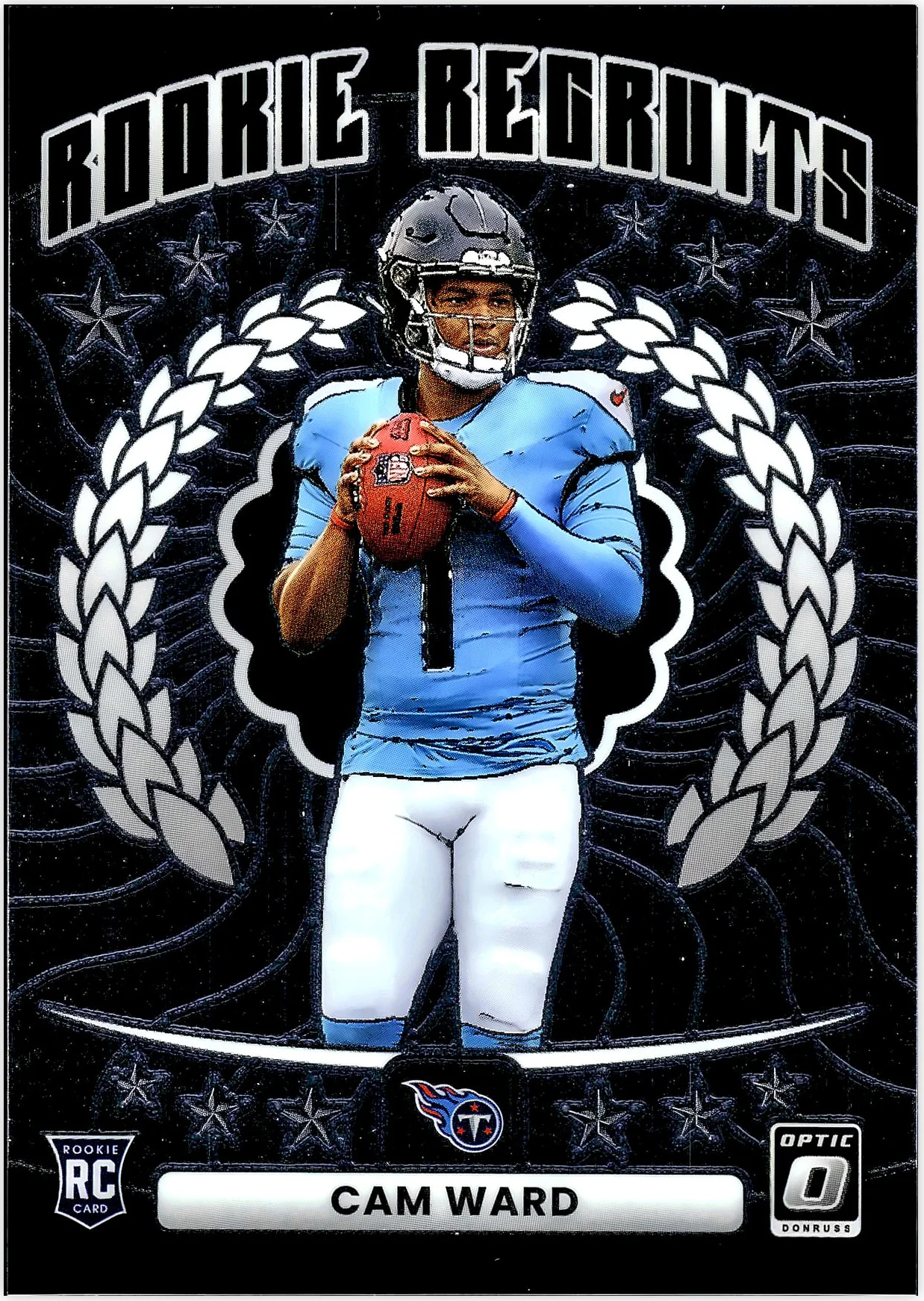 Cam Ward 2025 Donruss Optic #1 Rookie Recruits football card - Front