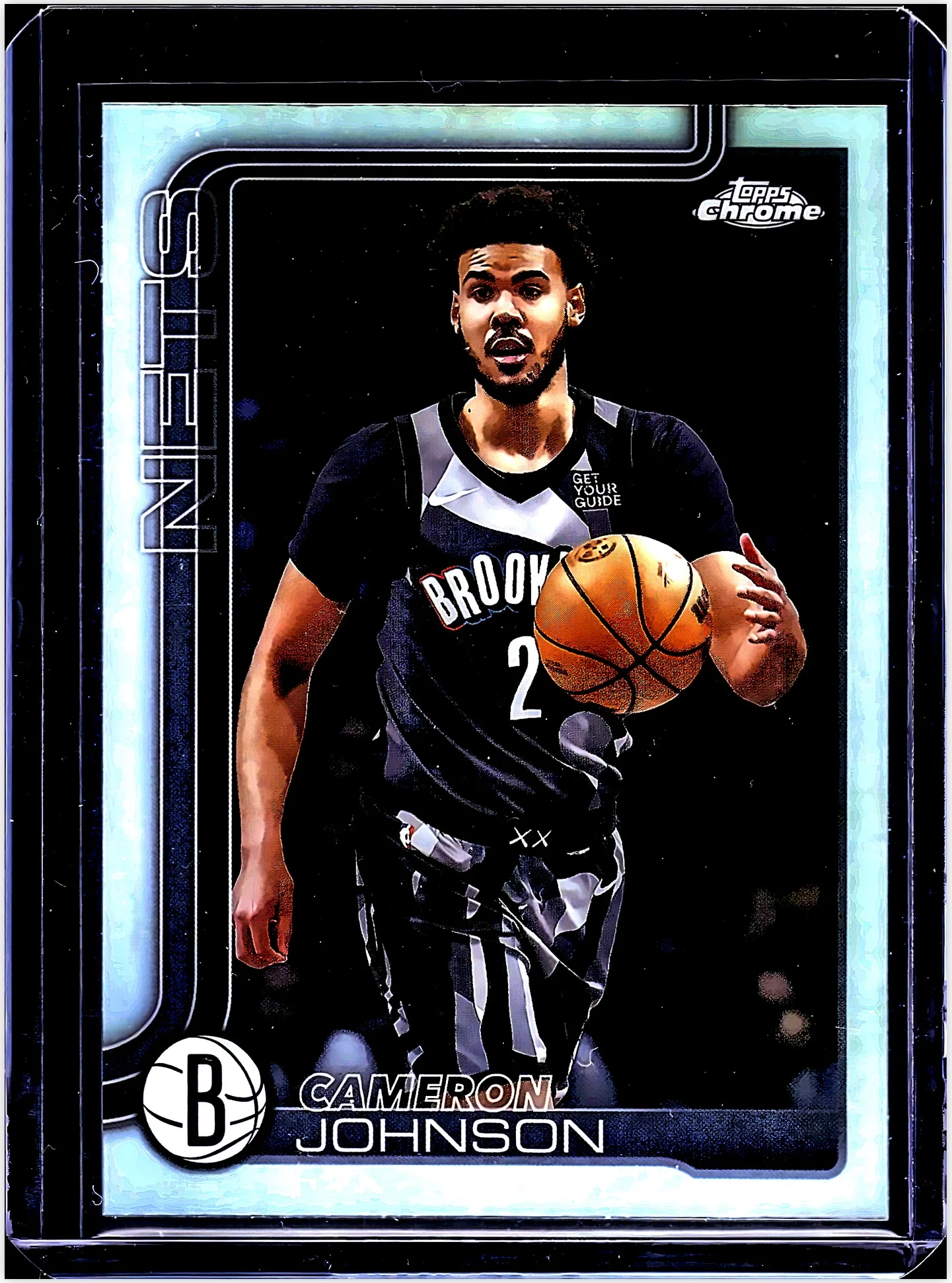 Cameron Johnson 2025-26 Topps Chrome #84 Refractor basketball card - Front